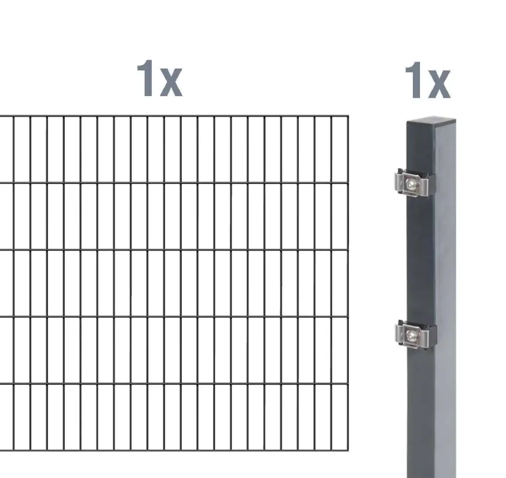 Alberts Anbauset Doppelstabmatten 2 m 120 cm 6/5/6 anthrazit