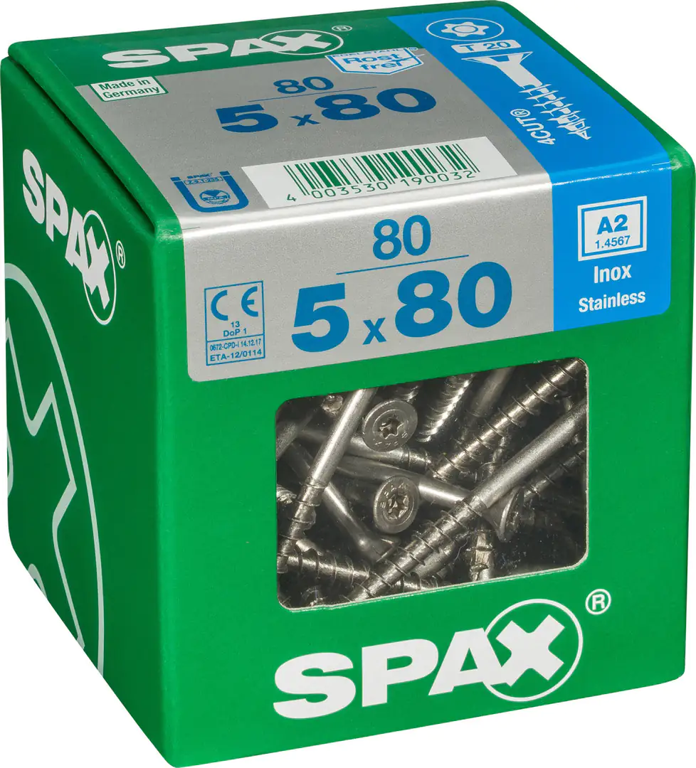 Spax Universalschrauben 5.0 x 80 mm TX 20 - 80 Stk.