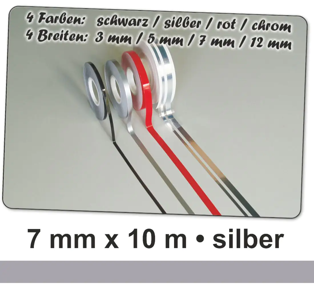 Hermann Schütz Auto Zierstreifen Deco-Stripe silber 7mm x 10m