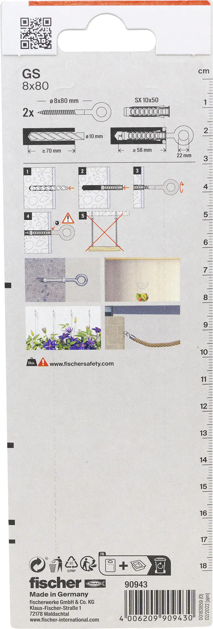Fischer Ösenschrauben 8 x 80 mm - 2 Stück