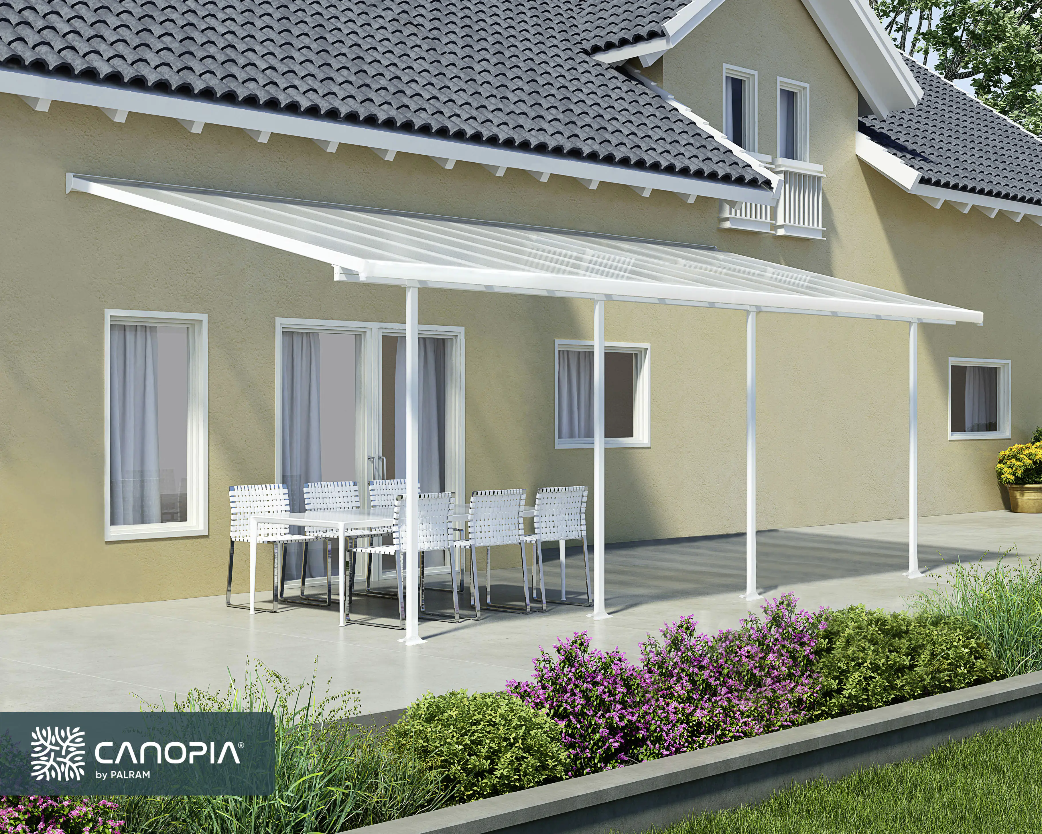 Canopia Terrassenüberdachung Feria 730 x 294 cm weiß Canopia Terrassenüberdachung Feria 730 x 294 cm weiß