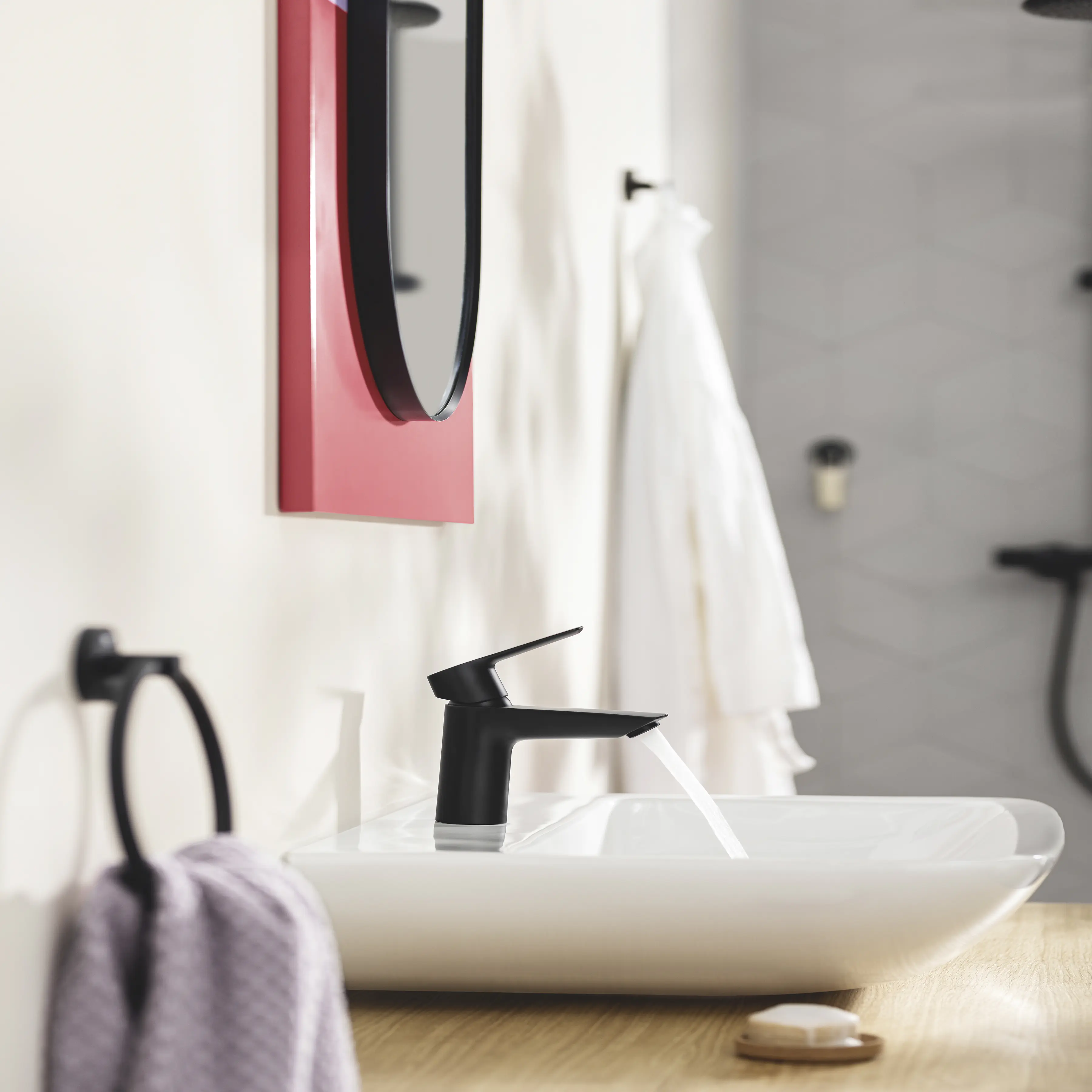 Grohe Start Handtuchring matt black klebbar Grohe Start Handtuchring matt black klebbar