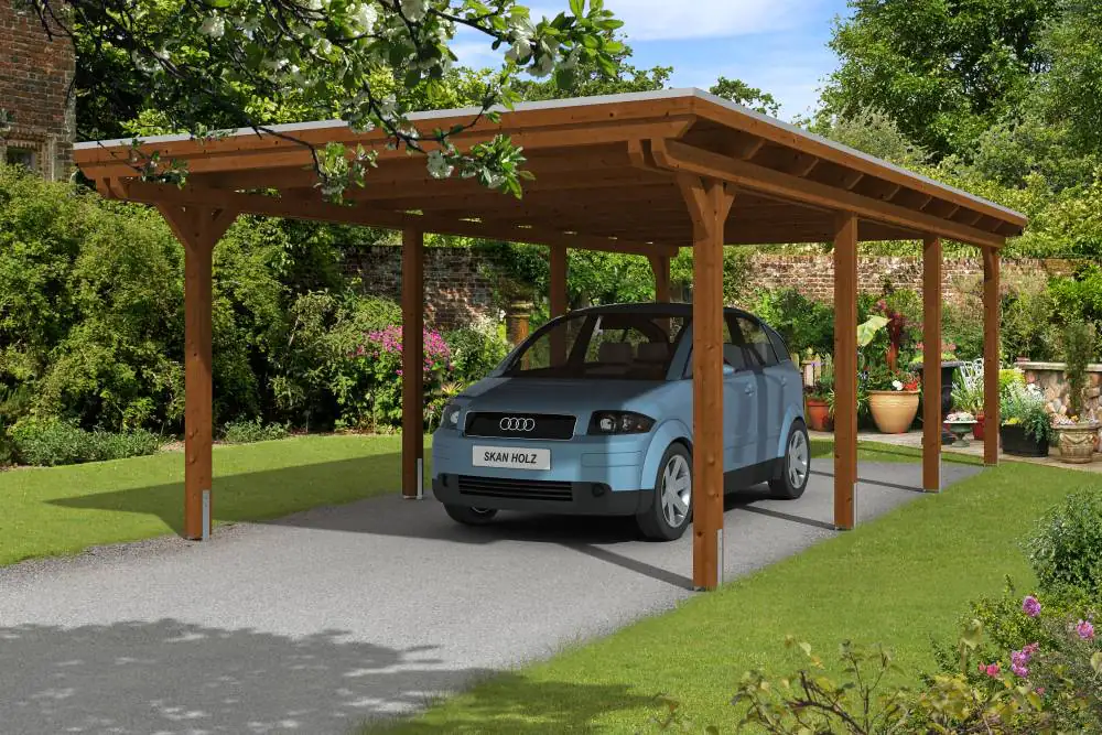 SKAN HOLZ Carport Emsland 404 x 846 cm mit Aluminiumdach SKAN HOLZ Carport Emsland 404 x 846 cm mit Aluminiumdach