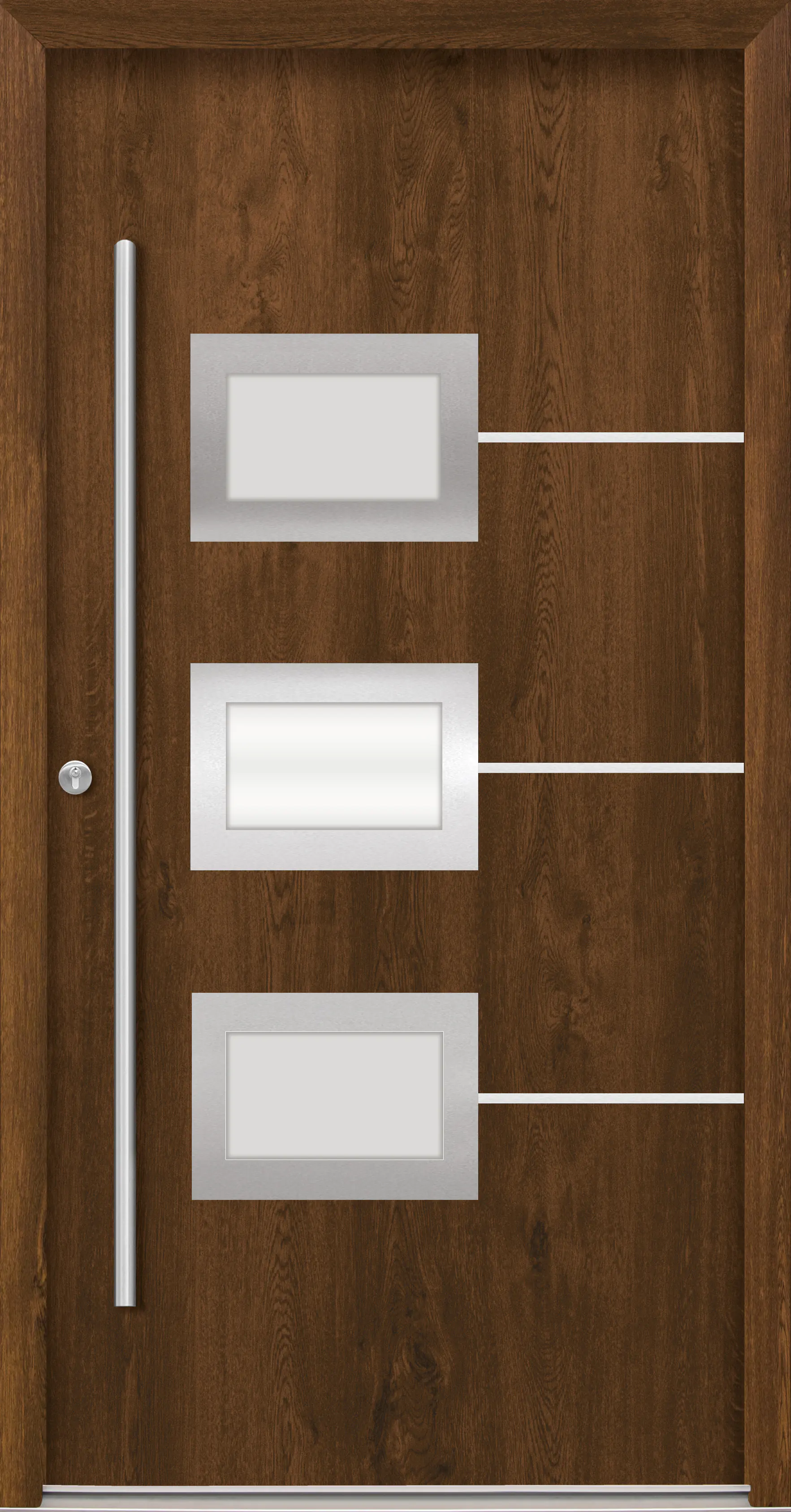 Splendoor Haustür Passivedoor Premium B03 Nussbaum DIN Links 100 x 210 cm