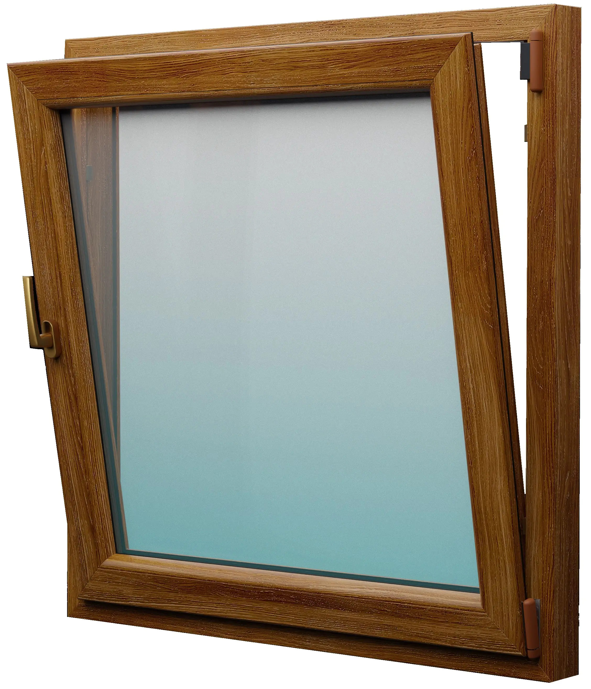 Meeth Kunststofffenster 90 x 120 cm 1-flg. Dreh-Kipp Rechts weiß/golden Oak RC 2 N