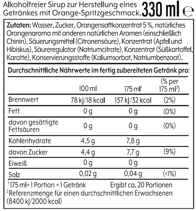 Sodastream Crafted Cocktail Drink Mix Sirup Orange-Spritz 330 ml 