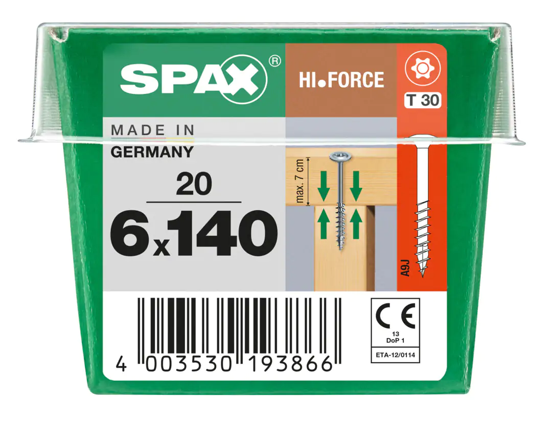 Spax Holzbauschrauben 6.0 x 140 mm TX 30 Tellerkopf - 20 Stk.