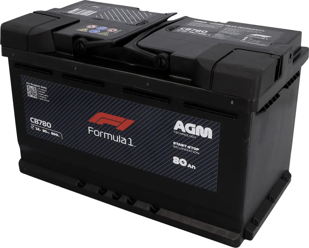 Formula1 Starterbatterie AGM CB780 80Ah 760A Maße: 315x175x190mm Formula1 Starterbatterie AGM CB780 80Ah 760A Maße: 315x175x190mm
