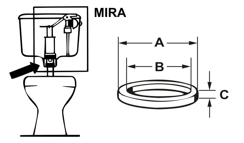 Cornat Glockendichtung Mira für tiefhängende Spülkästen