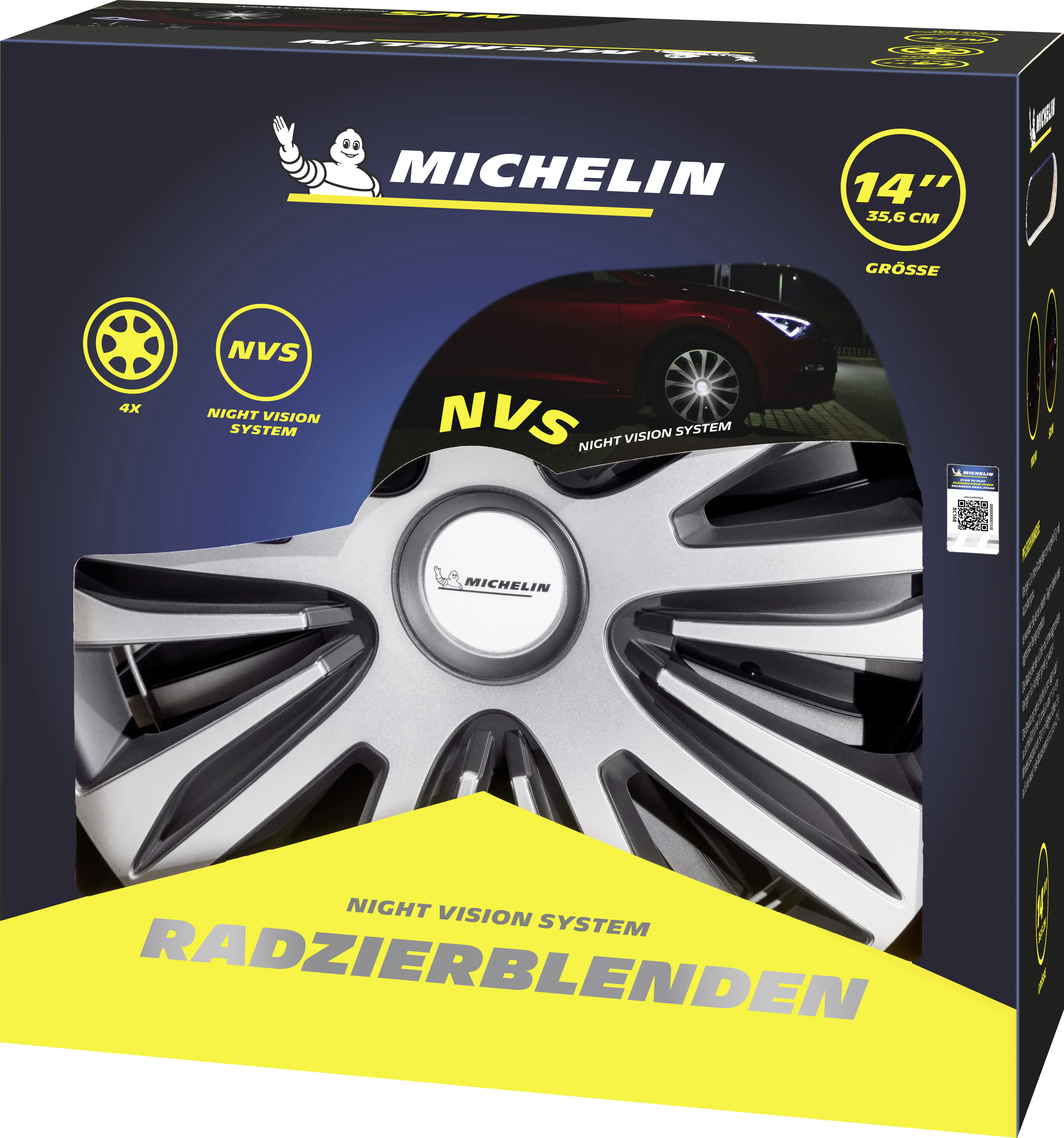 Michelin Radzierblenden Alice 35 cm (14 Zoll) silber schwarz 4 stück