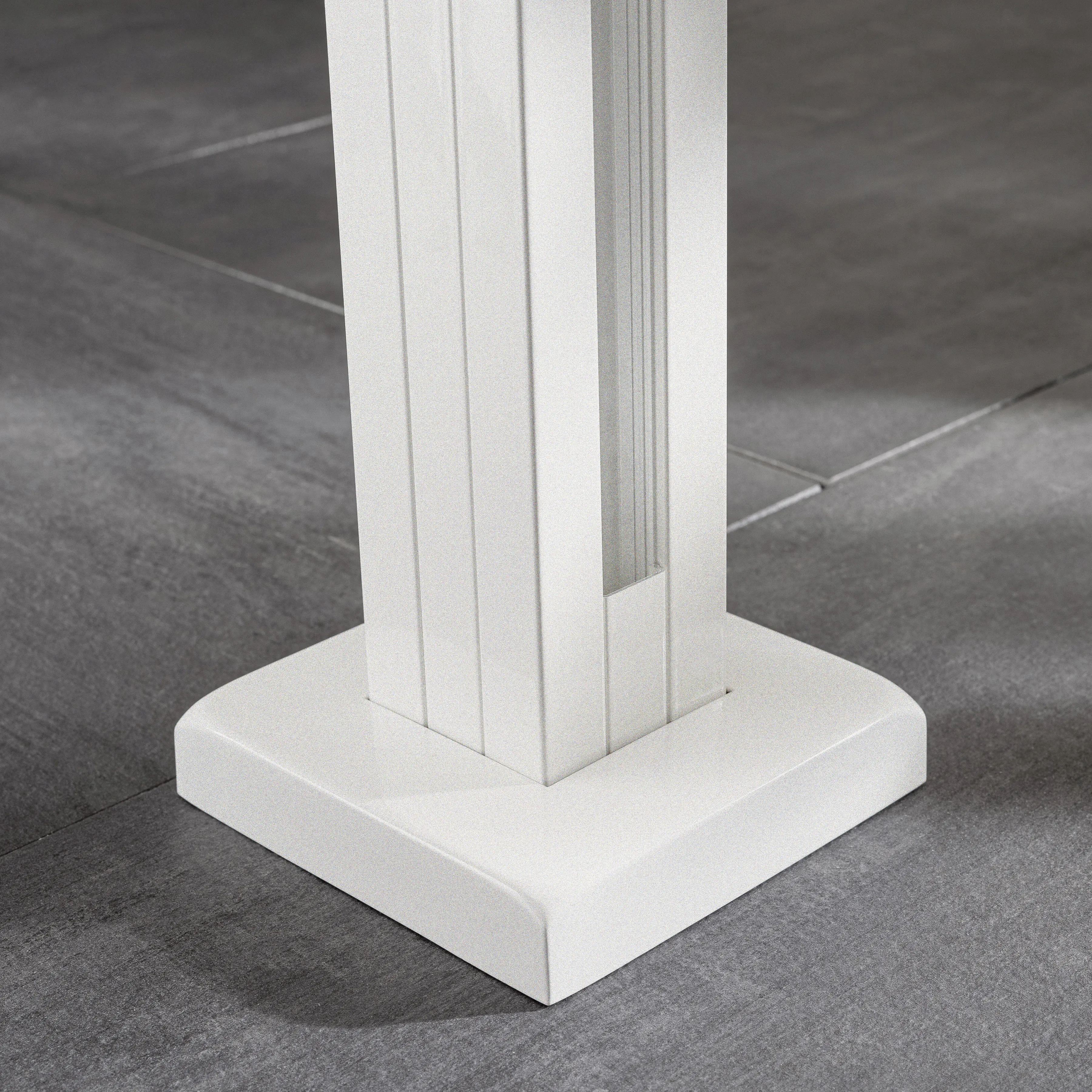 Ambiente Glaszaun Erweiterungsset Klarglas mit Siebdruck 187 x 124,2 cm weiß