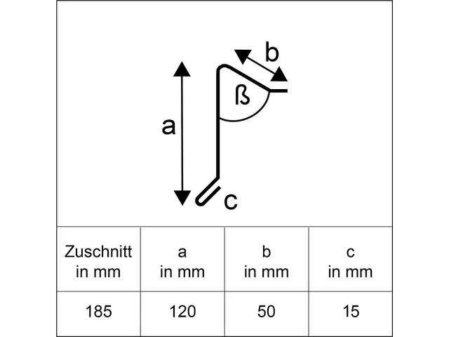 Sarei Ortblech für Dreieckleiste 2000 x 185 mm natur