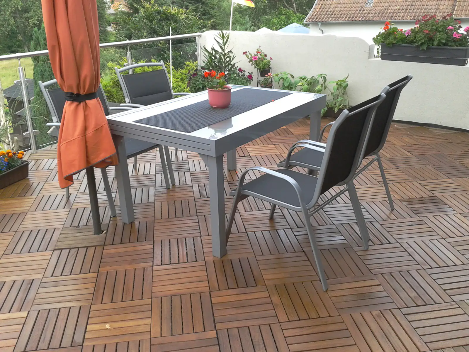 Klickfliese Akazie 30 x 30 x 2 cm natur 11 Stück