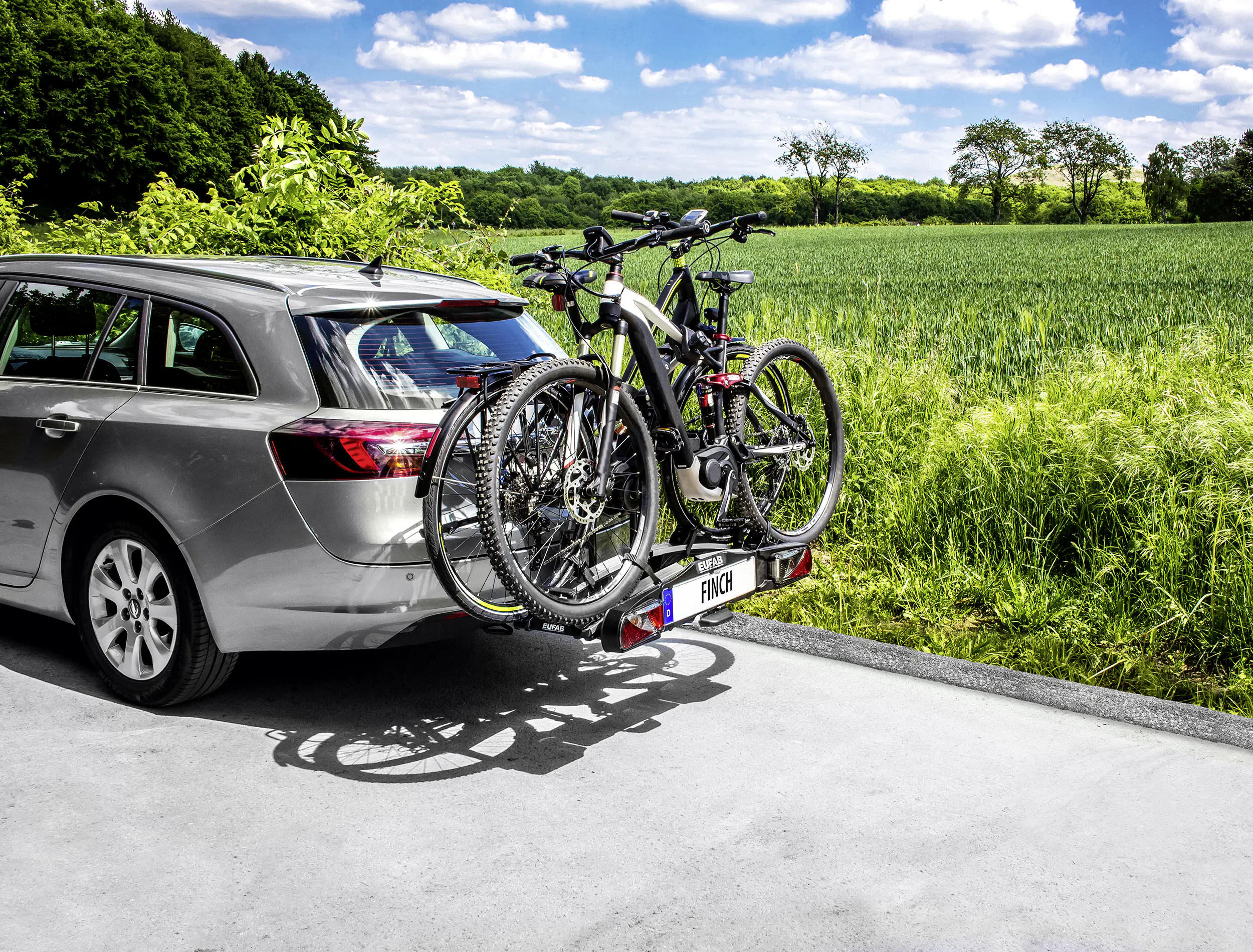 EUFAB Fahrradheckträger Finch für 2 Fahrräder teilweise vormontiert