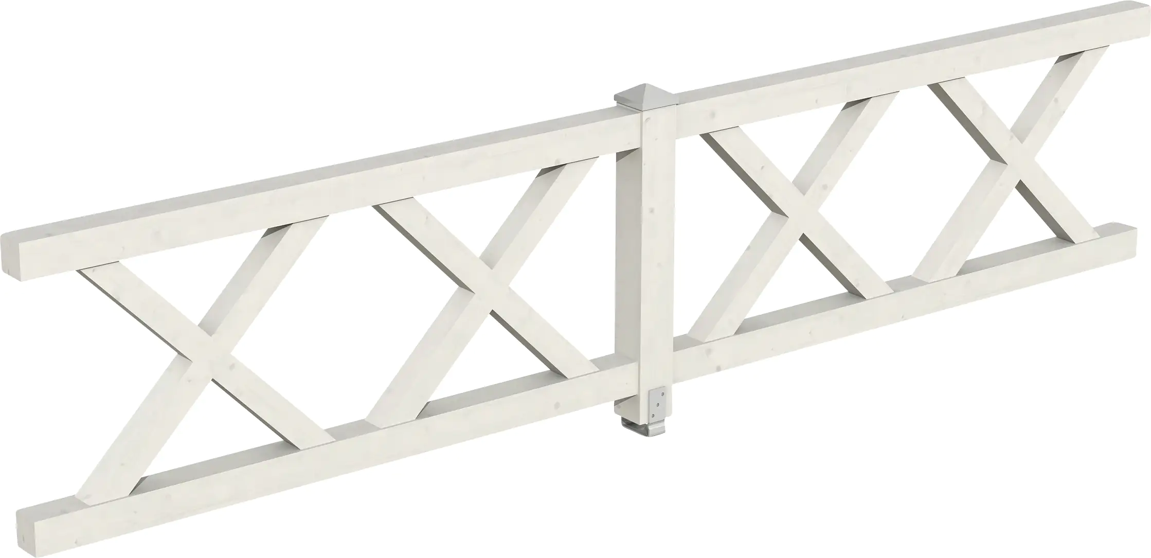 SKAN HOLZ Brüstung Andreaskreuz 400 x 84 cm, Fichte, lasiert in Weiß