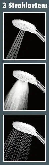 Primaster Handbrause 3 Strahlarten Water Flow quadratisch weiß wassersparend Primaster Handbrause 3 Strahlarten Water Flow quadratisch weiß wassersparend