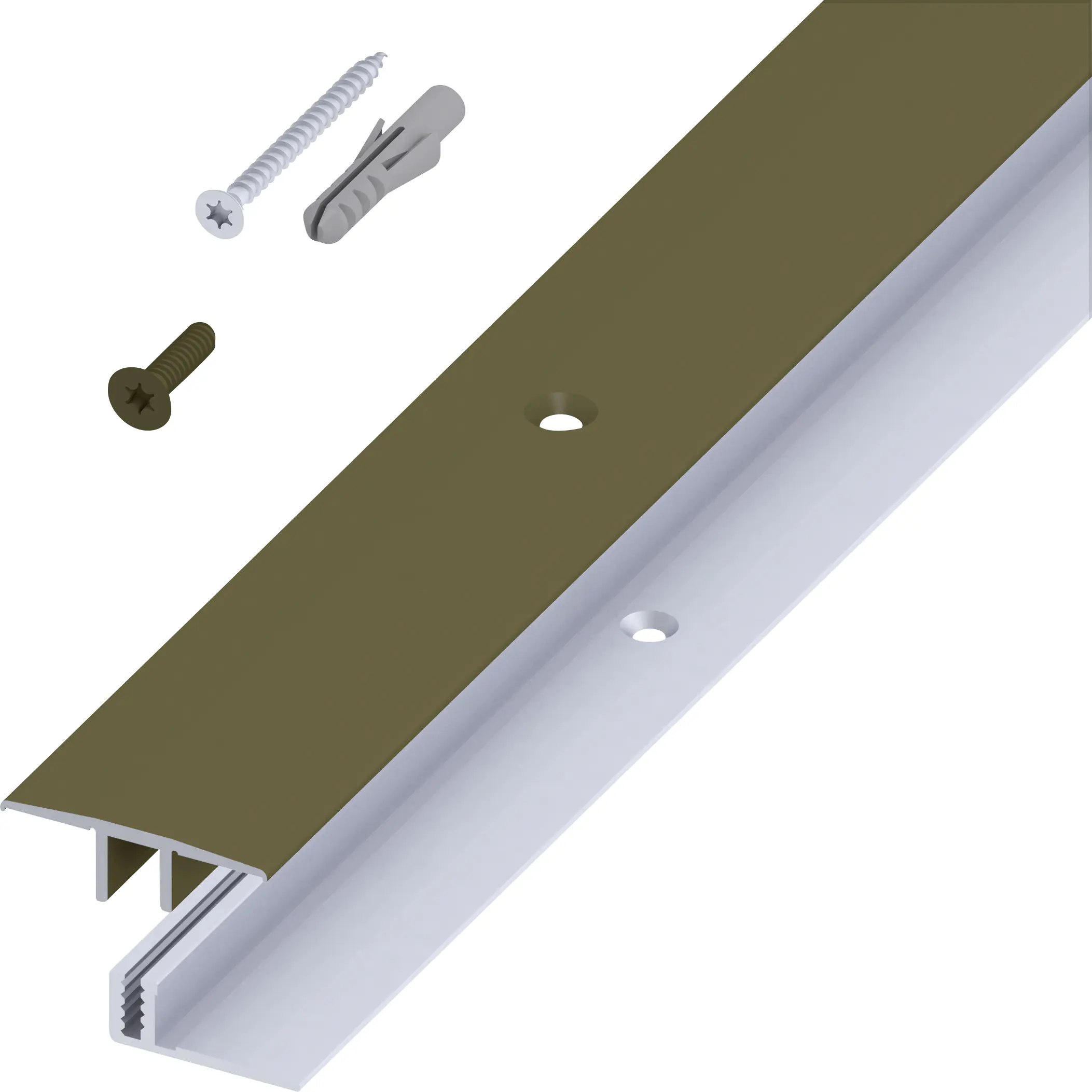 alfer Übergangs-Profil und Träger-Profil 1 m, 33 x 7 - 15 mm Alu  bronze