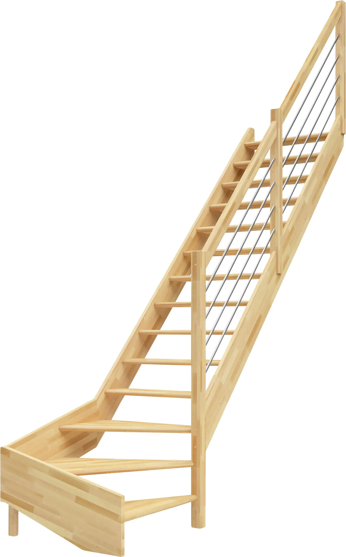 Dolle Raumspartreppen Paris 1/4-gew. Buche unbehandelt inkl. Geländer Dolle Raumspartreppen Paris 1/4-gew. Buche unbehandelt inkl. Geländer