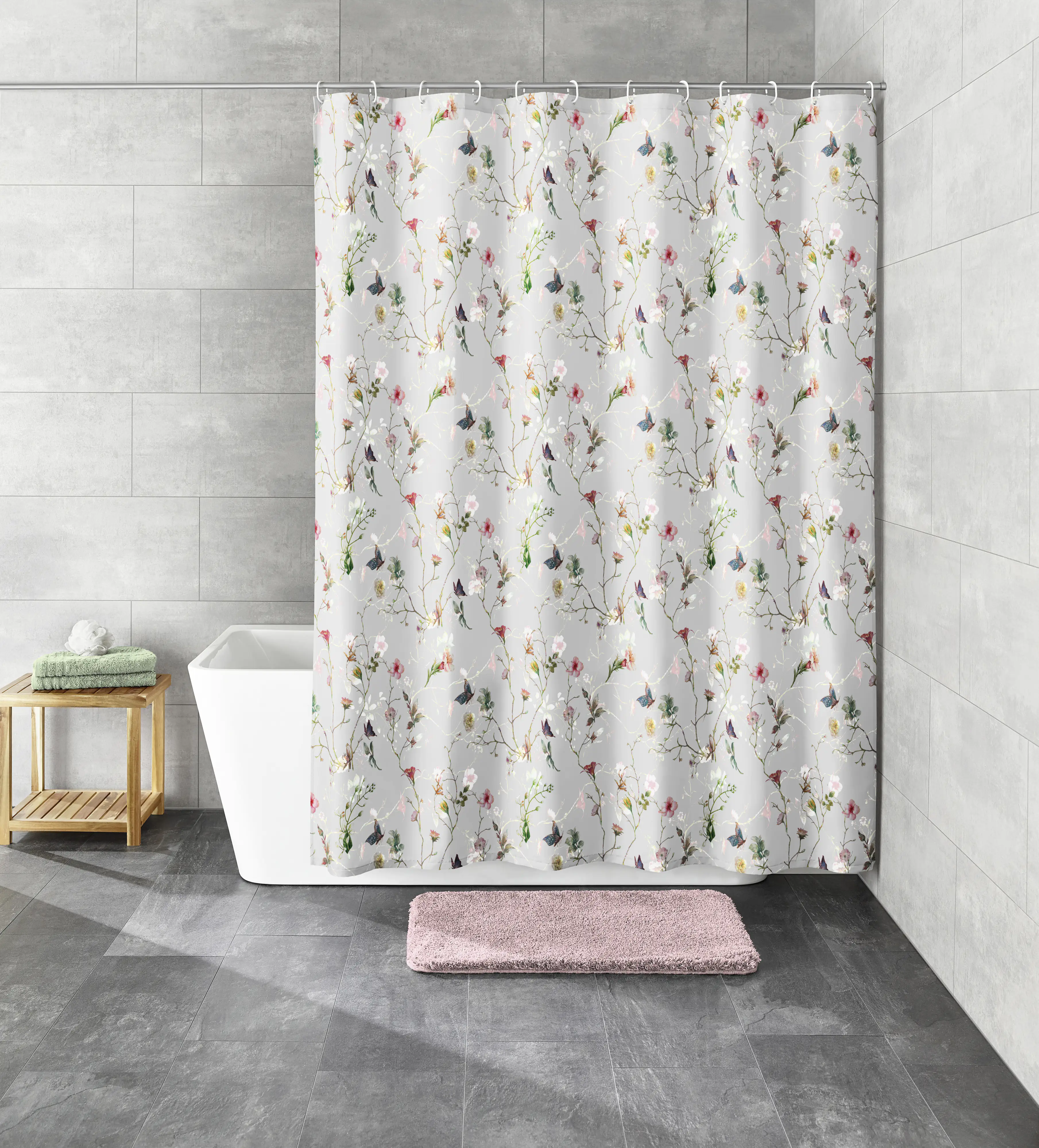 Kleine Wolke Duschvorhang Flores Multicolor, 180 x 200 cm