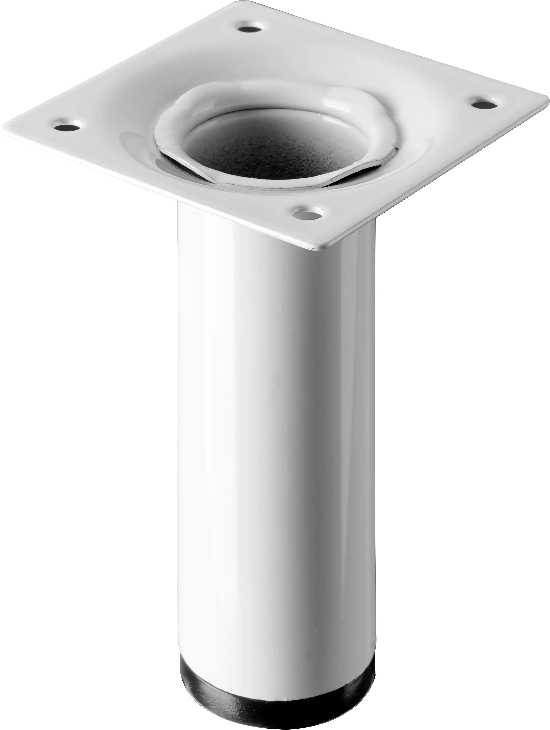 Hettich Tischbein 3,0 x 10 cm Stahl weiß - 1 Stück