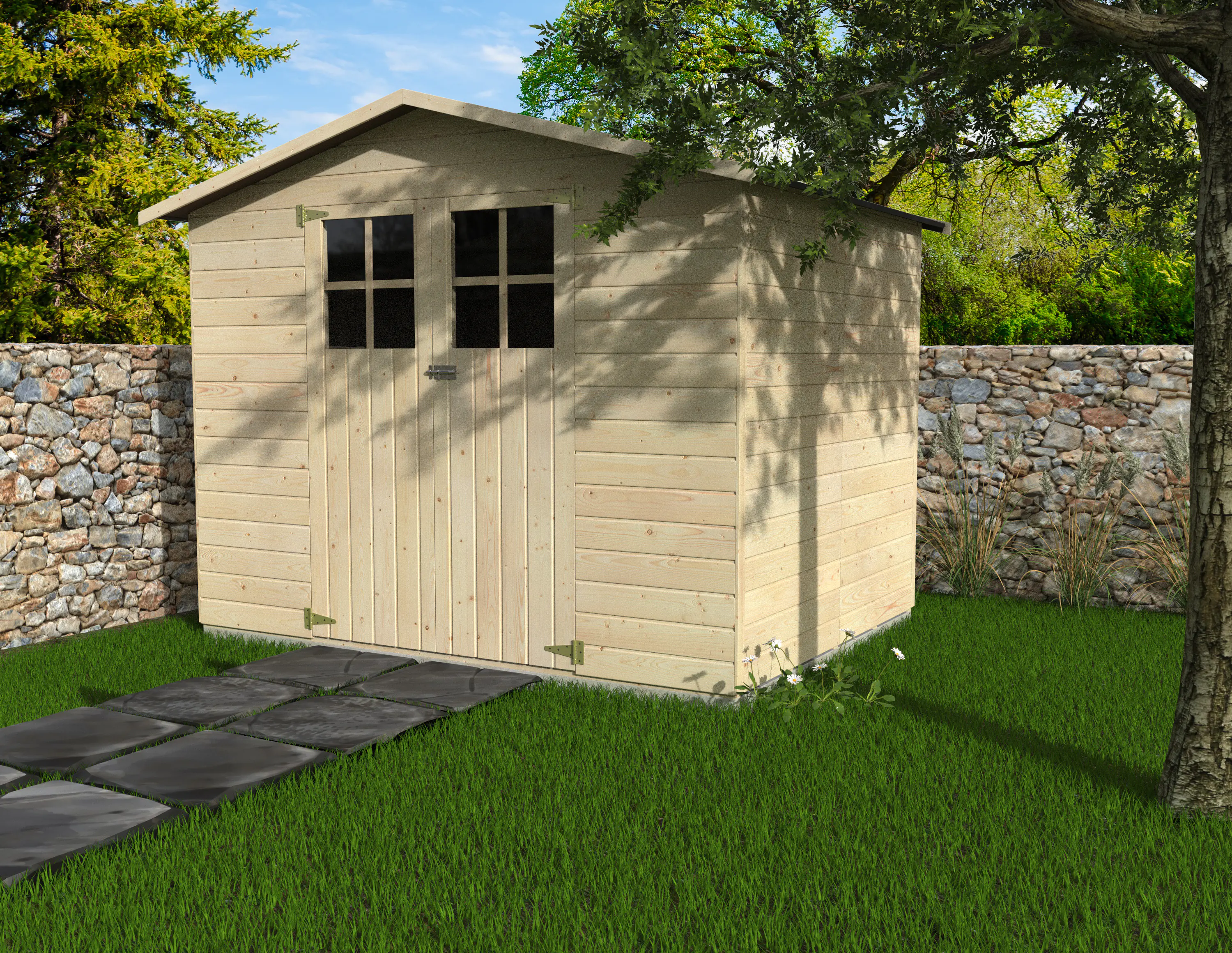 Décor et Jardin Gartenhaus Lodum 262 x 202 cm natur mit Fußboden