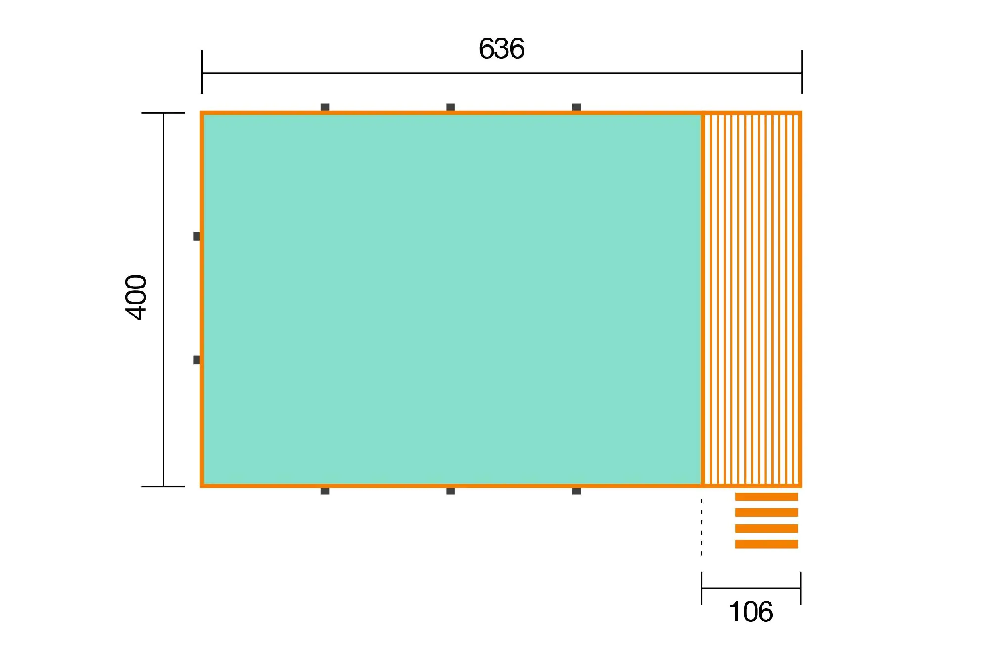 Weka Massivholzpool-Set Carrara 595 Gr. 2 636 x 400 x 116 cm inkl. Sandfilteranlage