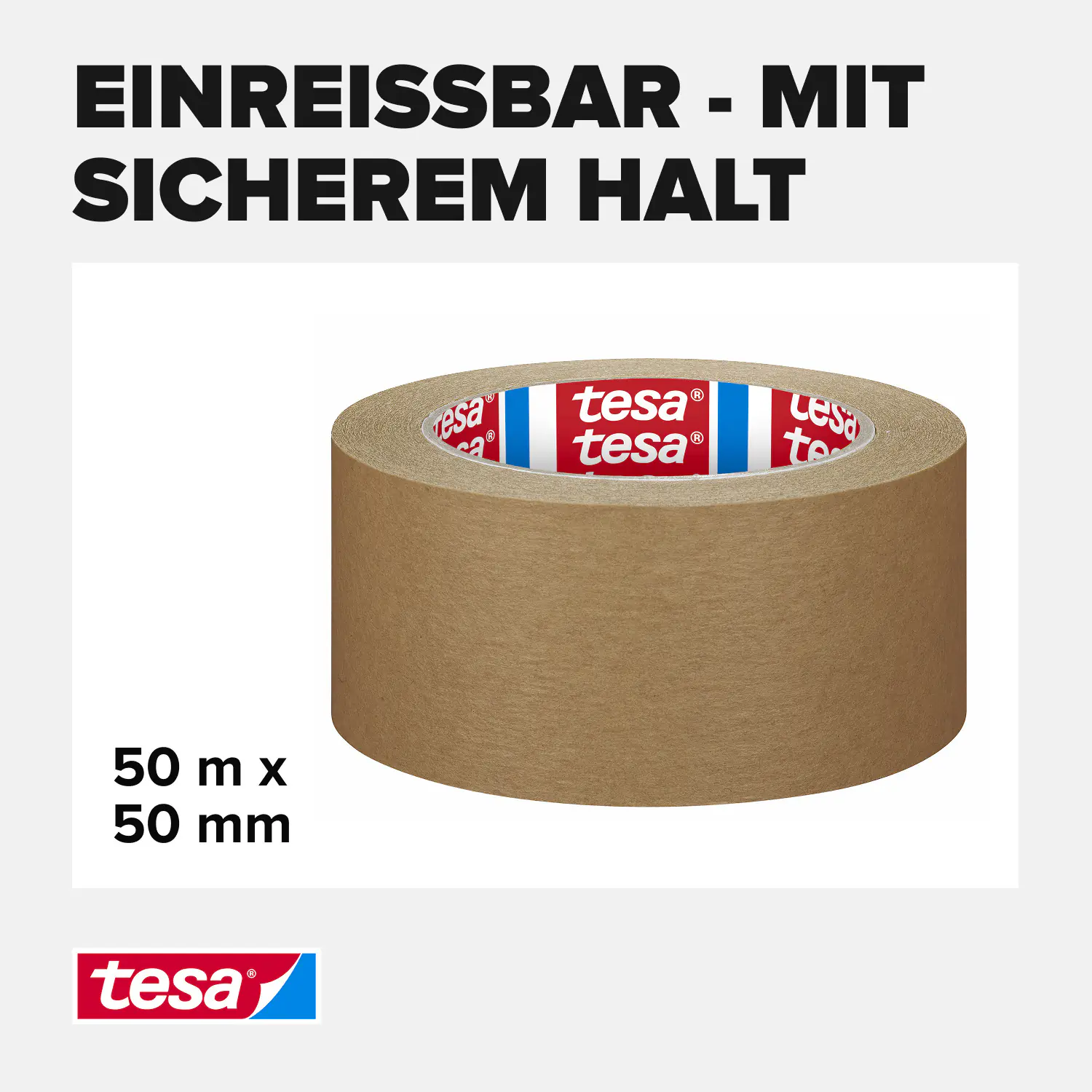 tesapack Packband Papier Standard ecoLogo 50 m x 50 mm