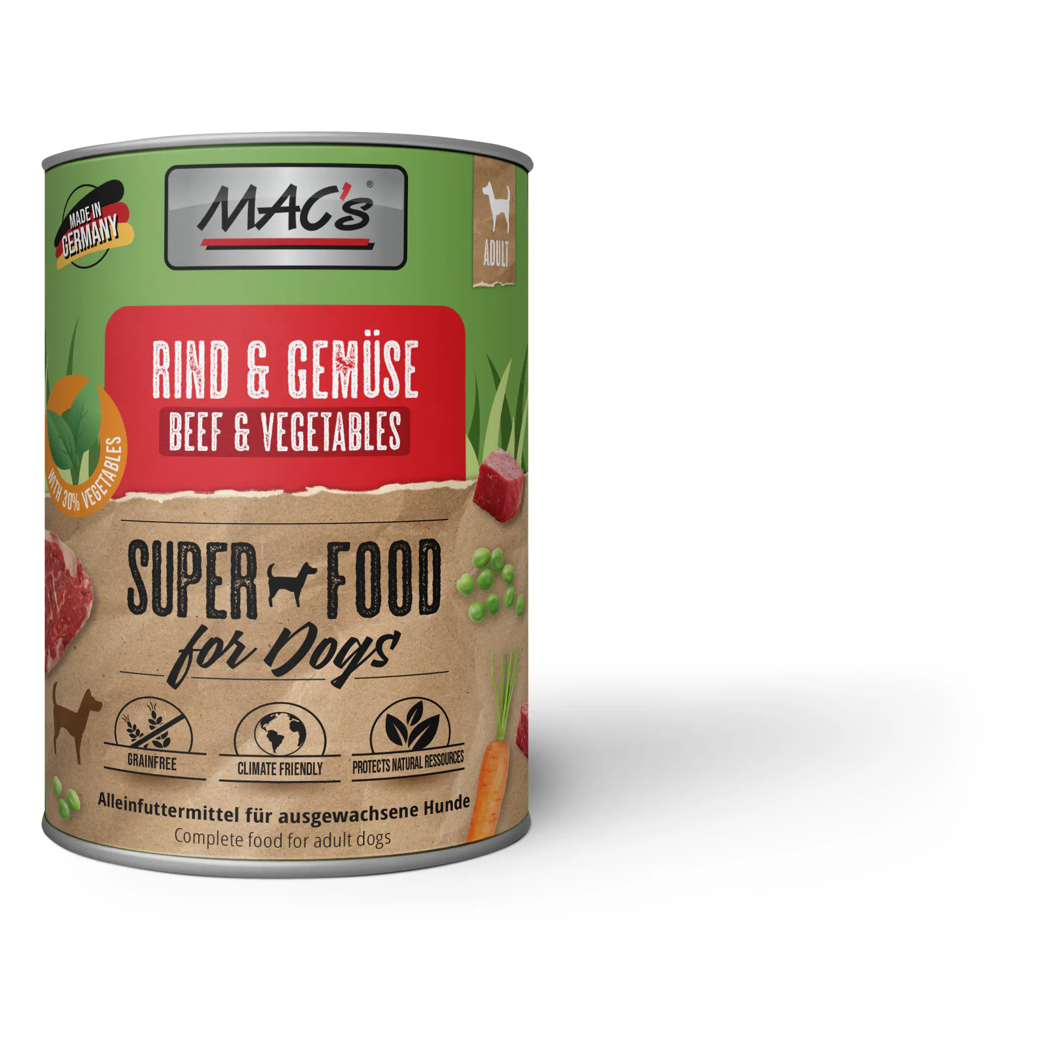 Macs Dog Hundenassfutter Adult Superfood 800 g Rind & Gemüse