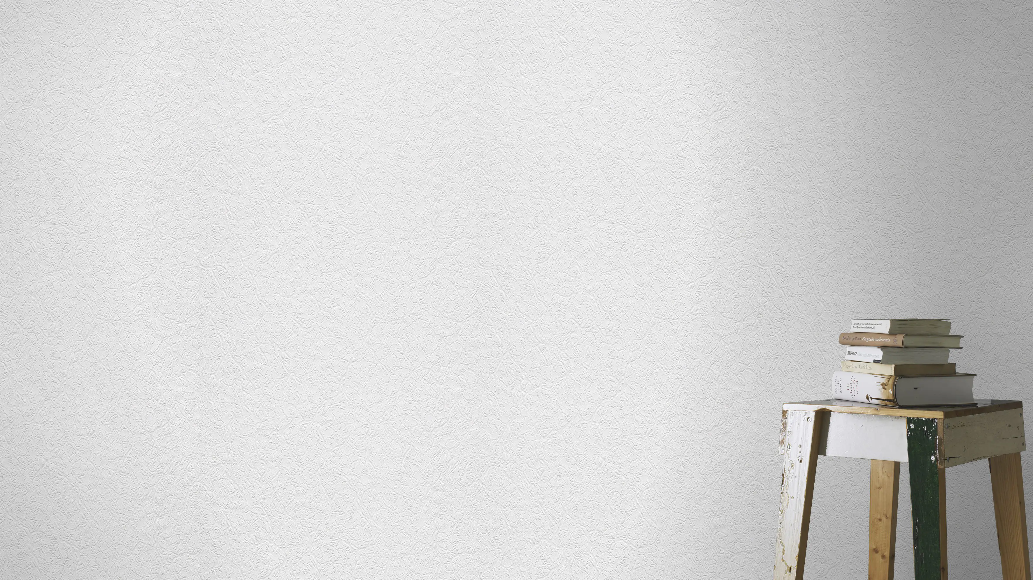 Rasch Papiertapete 823127 Be happy uni weiß. 10,05 x 0,53 m