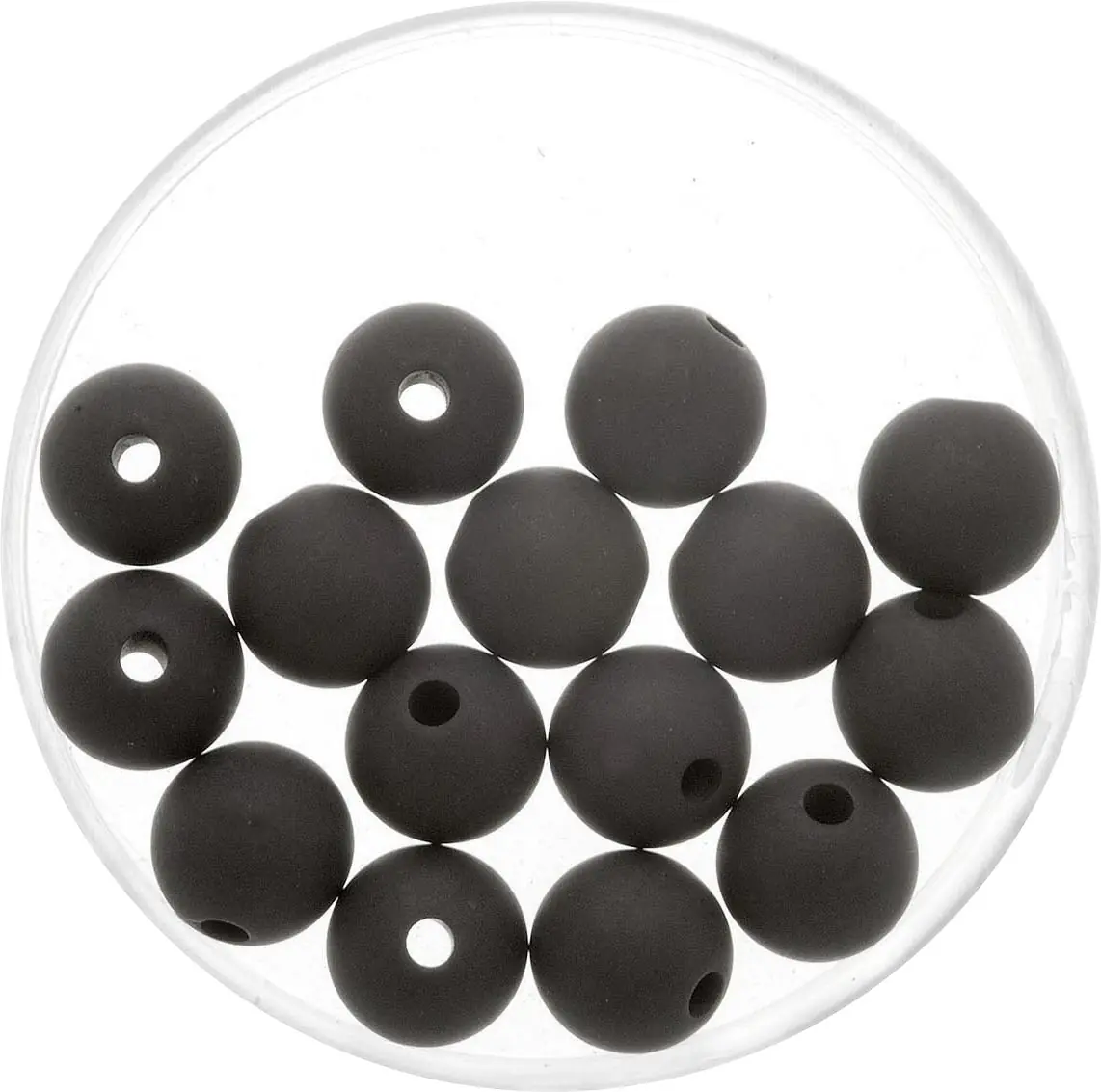 Glorex Perle Polaris 8 mm 15 Stück, matt schwarz
