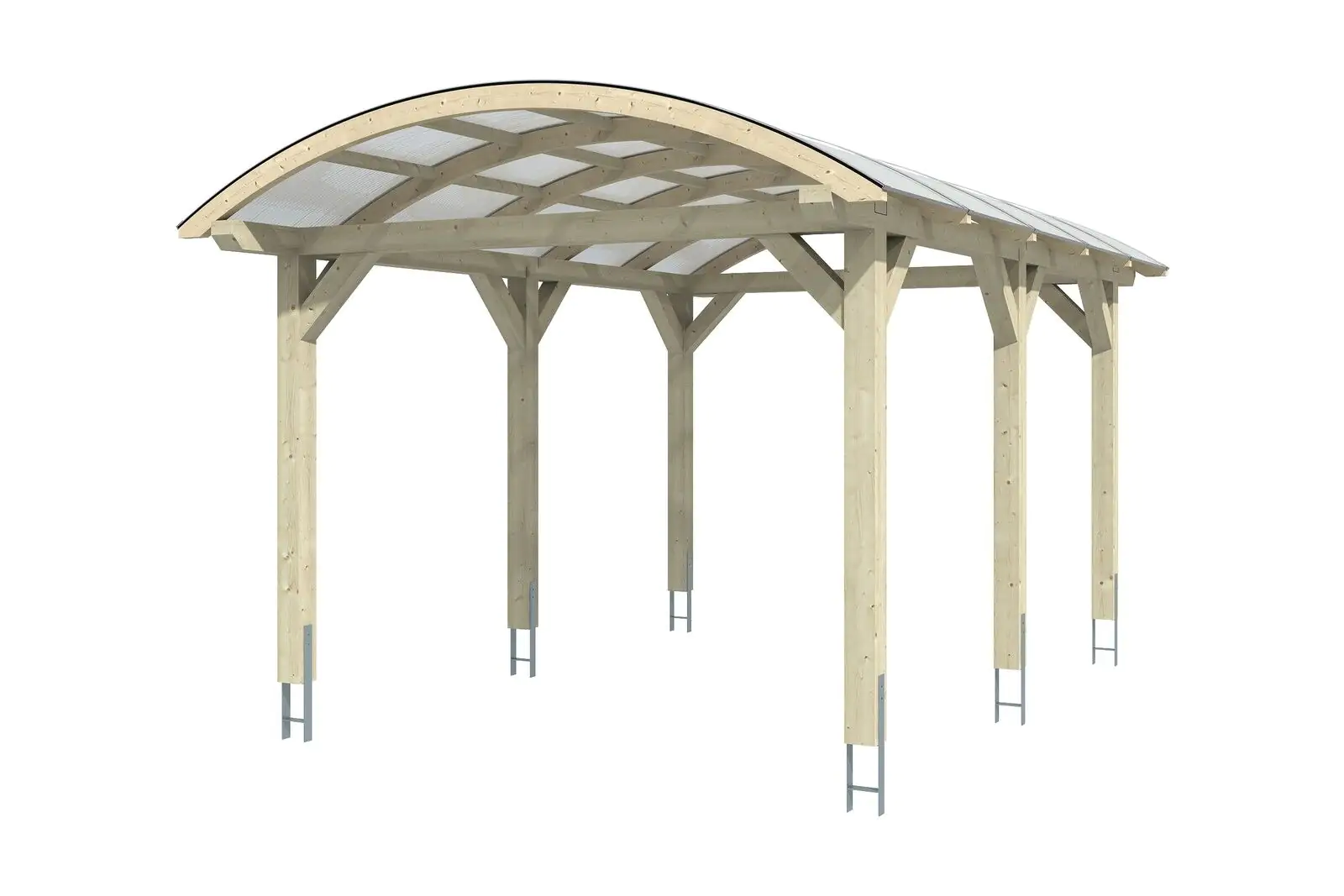 SKAN HOLZ Bogendach-Carport Franken 376 x 755 cm natur