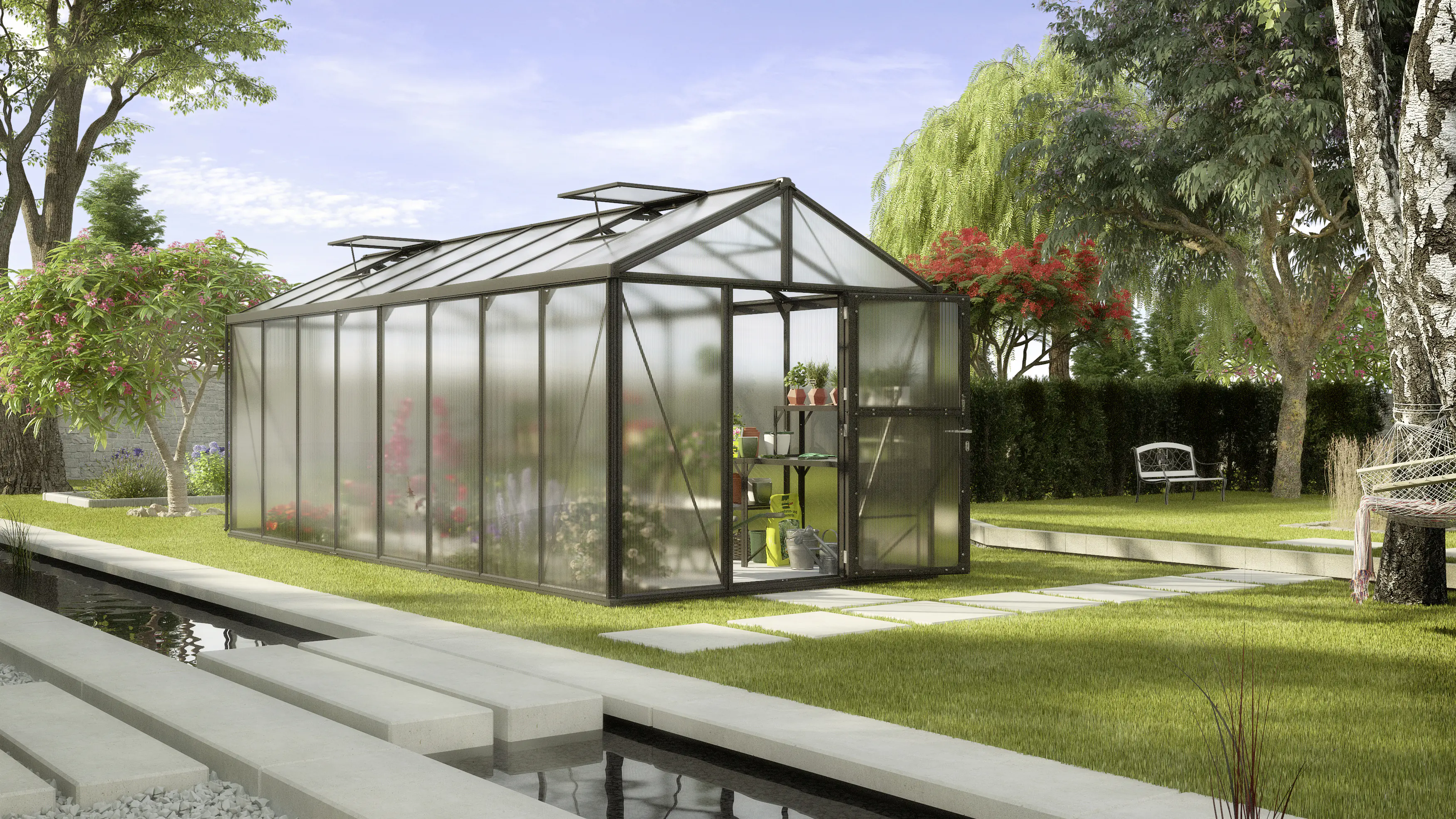 Vitavia Gewächshaus Zeus 15700 266 x 622 cm 10 mm Hohlkammerplatten