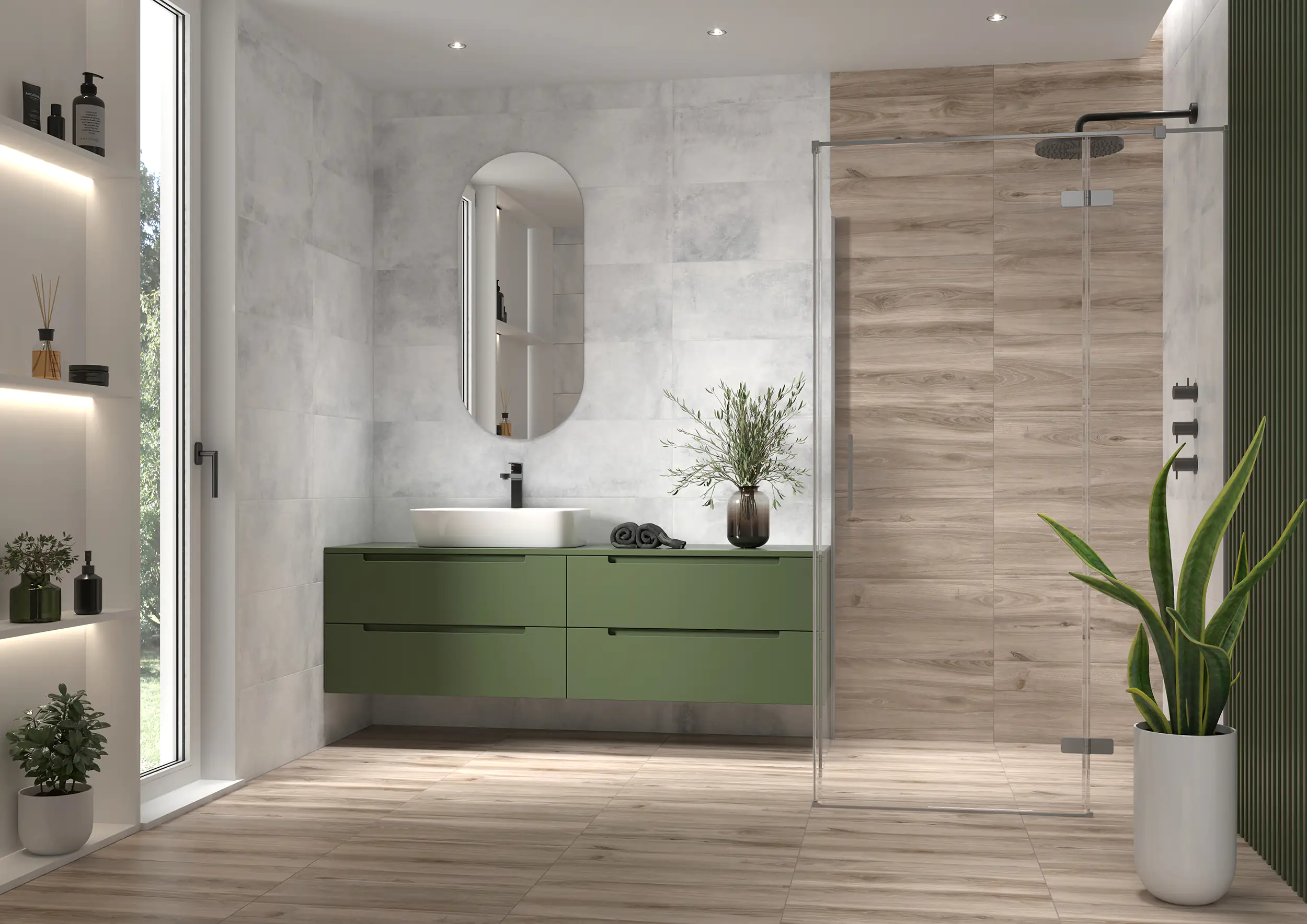 Bodenfliese Feinsteinzeug Alabama 30 x 60 cm grau