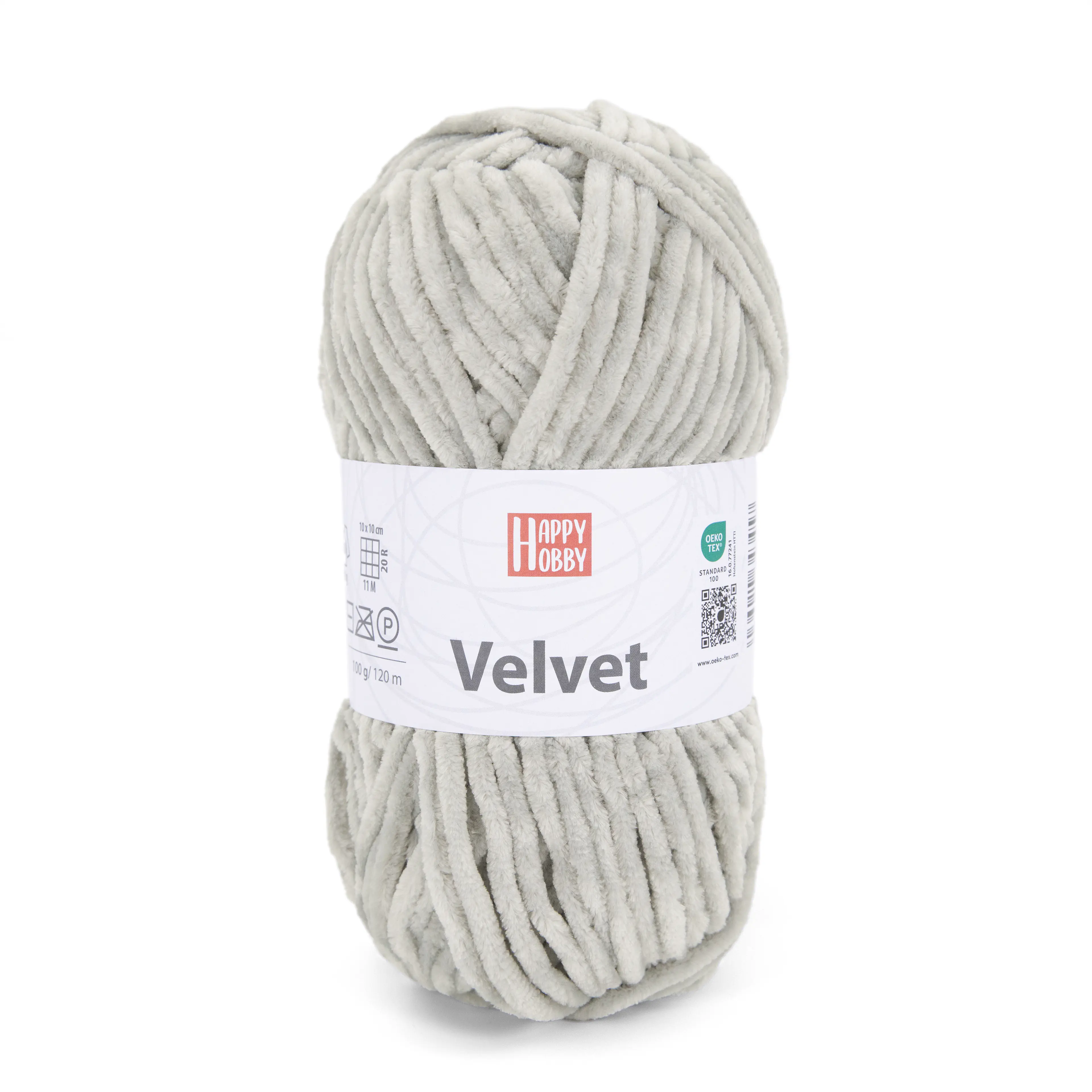 Happy Hobby Wolle Velvet 100 g hellgrau