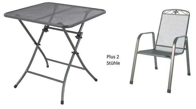 MWH Möbelset Caffe Latte Tisch 70 x 70 cm + 2 Stühle