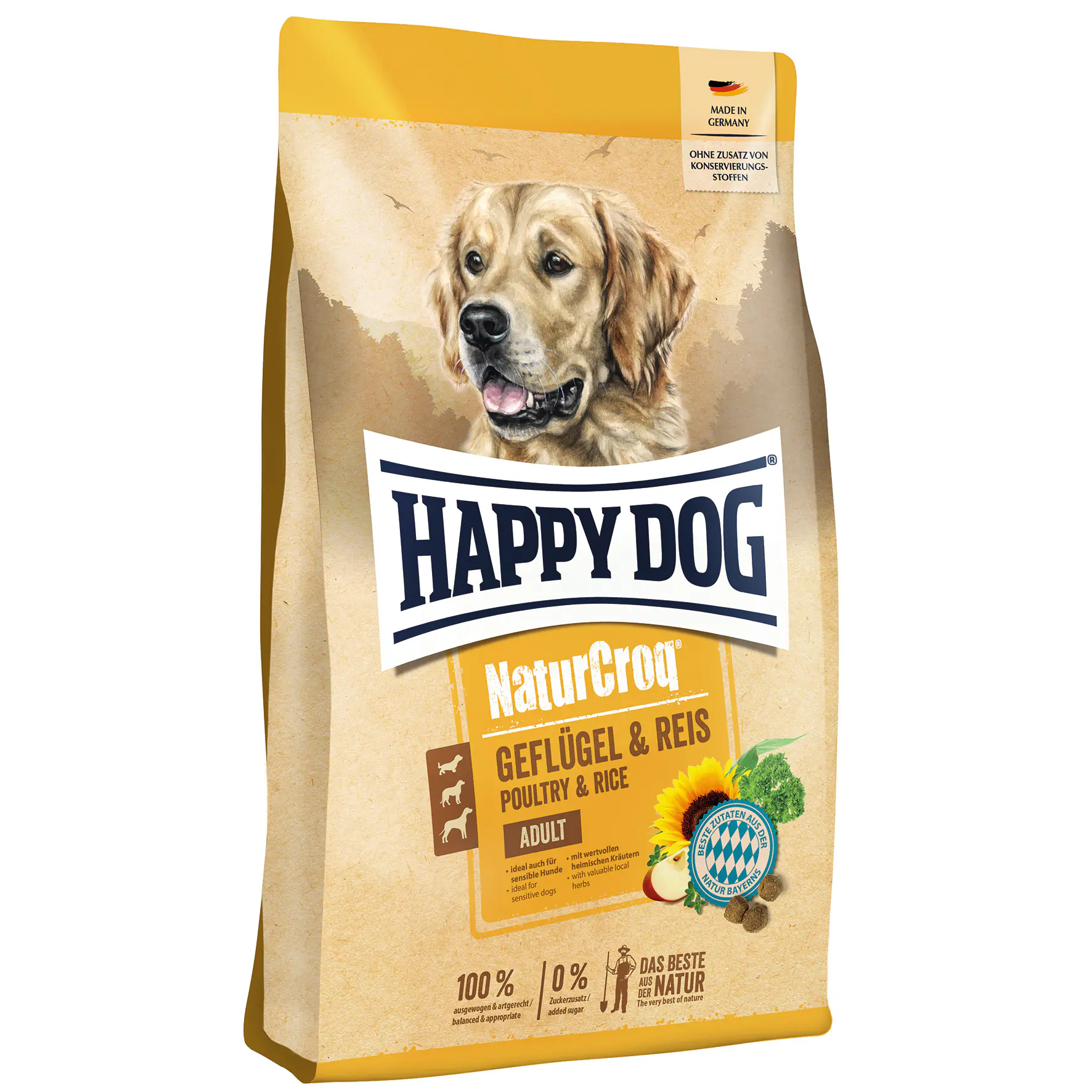 Happy Dog NaturCroq Hundetrockenfutter Adult 1 kg Geflügel & Reis