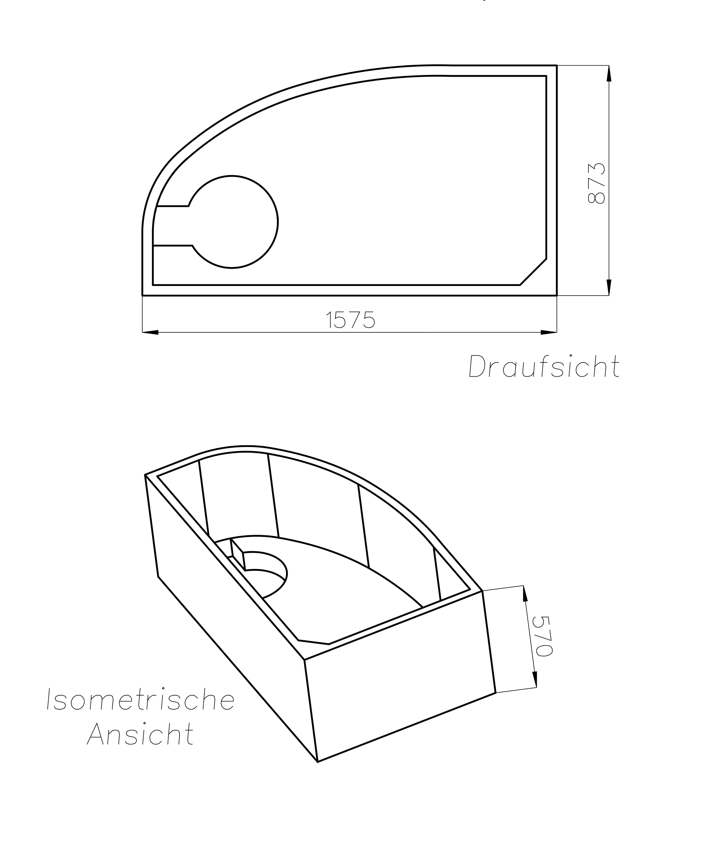 Ottofond Wannenträger Marina B 1600 x 900 mm
