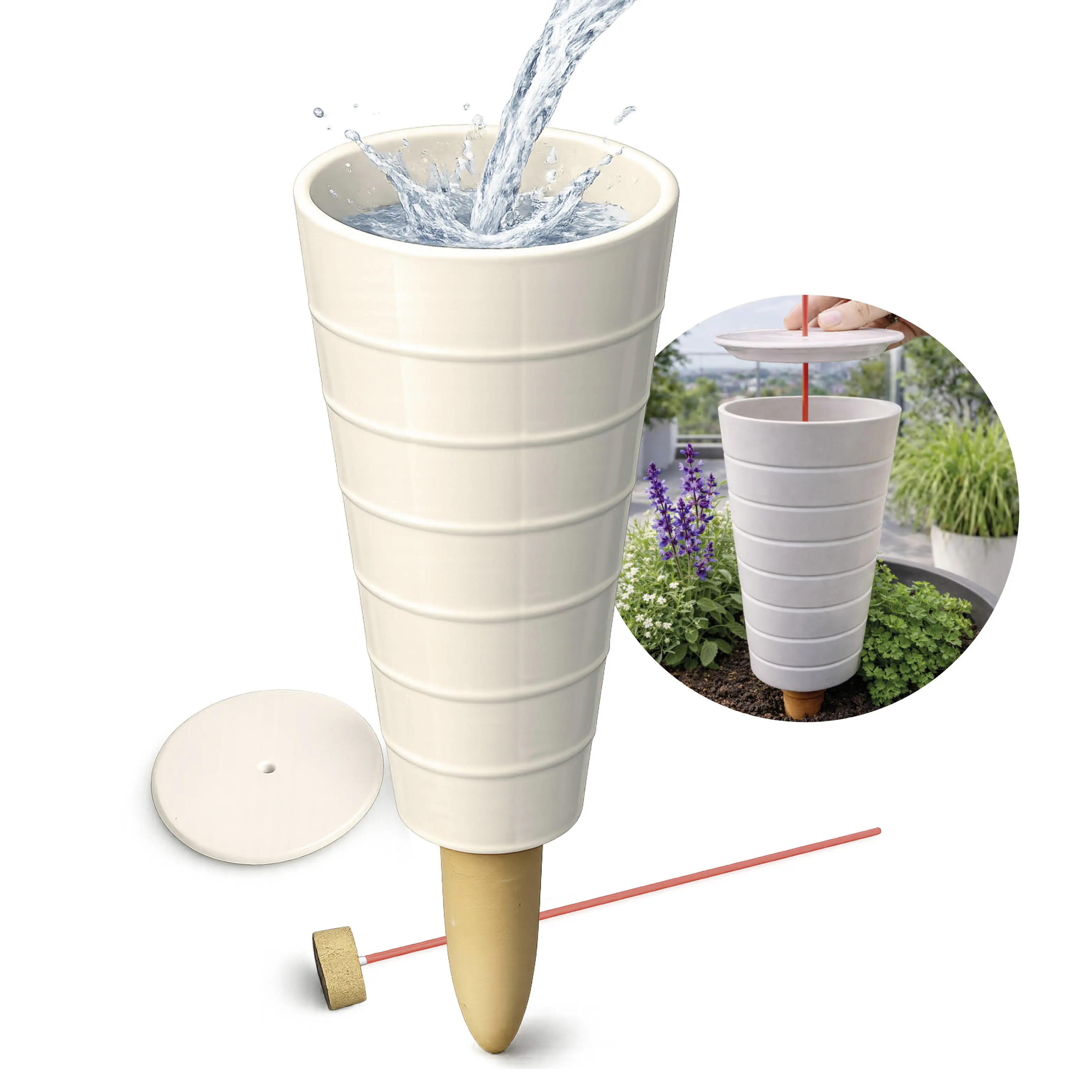 Biogreen Bewässerungssystem Pflanzen Hydro Cone Tonkegel 1,8 L sand