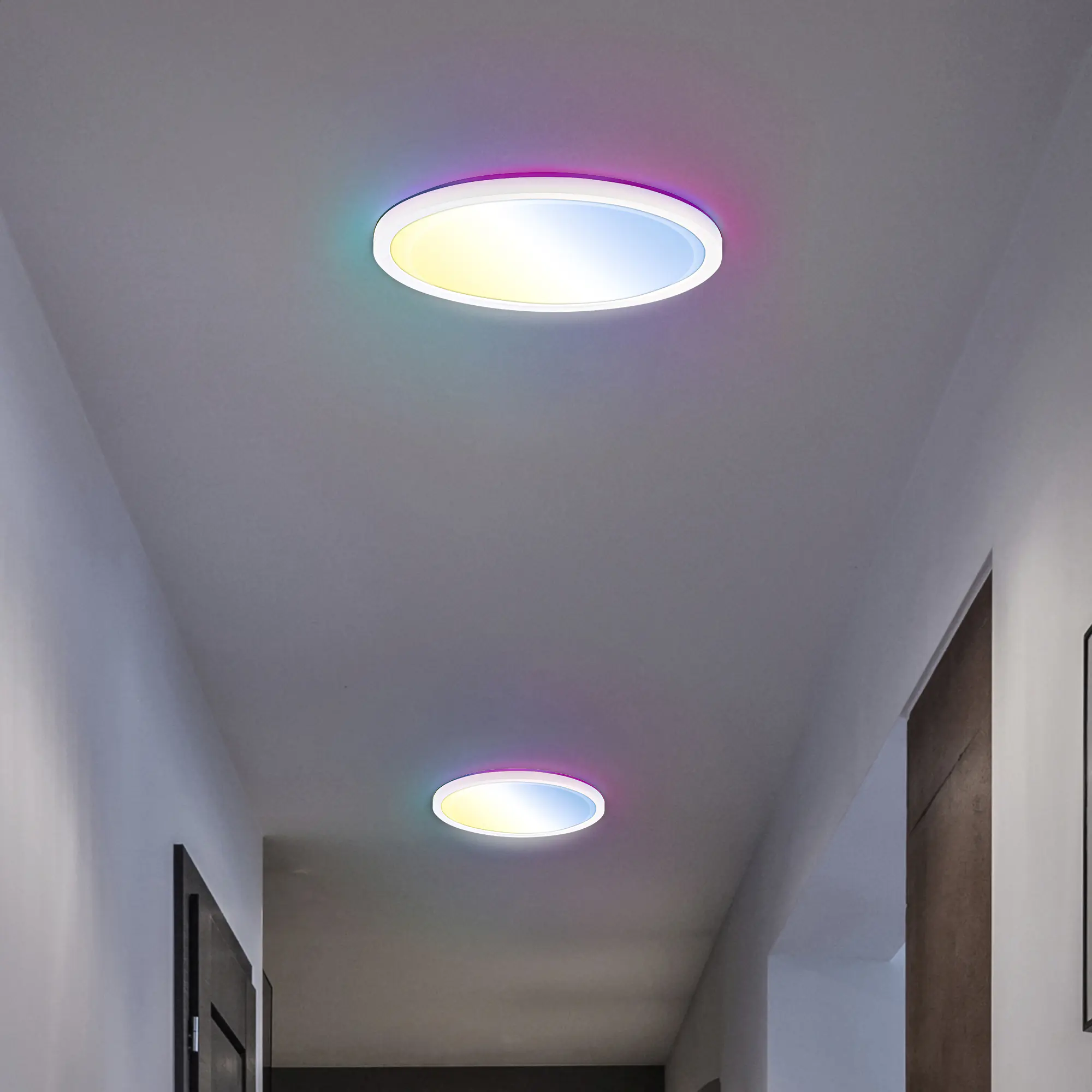 Briloner LED-Panelleuchte Slim Ø 29 cm weiß dimmbar RGB