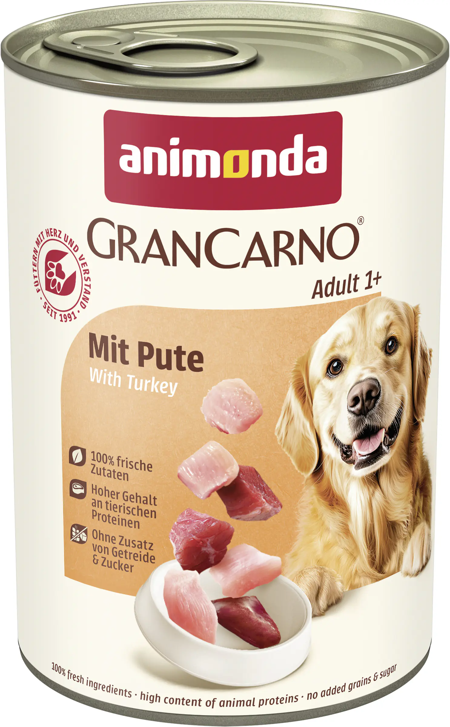 Animonda GranCarno Hundenassfutter Adult getreidefrei 400 g Pute
