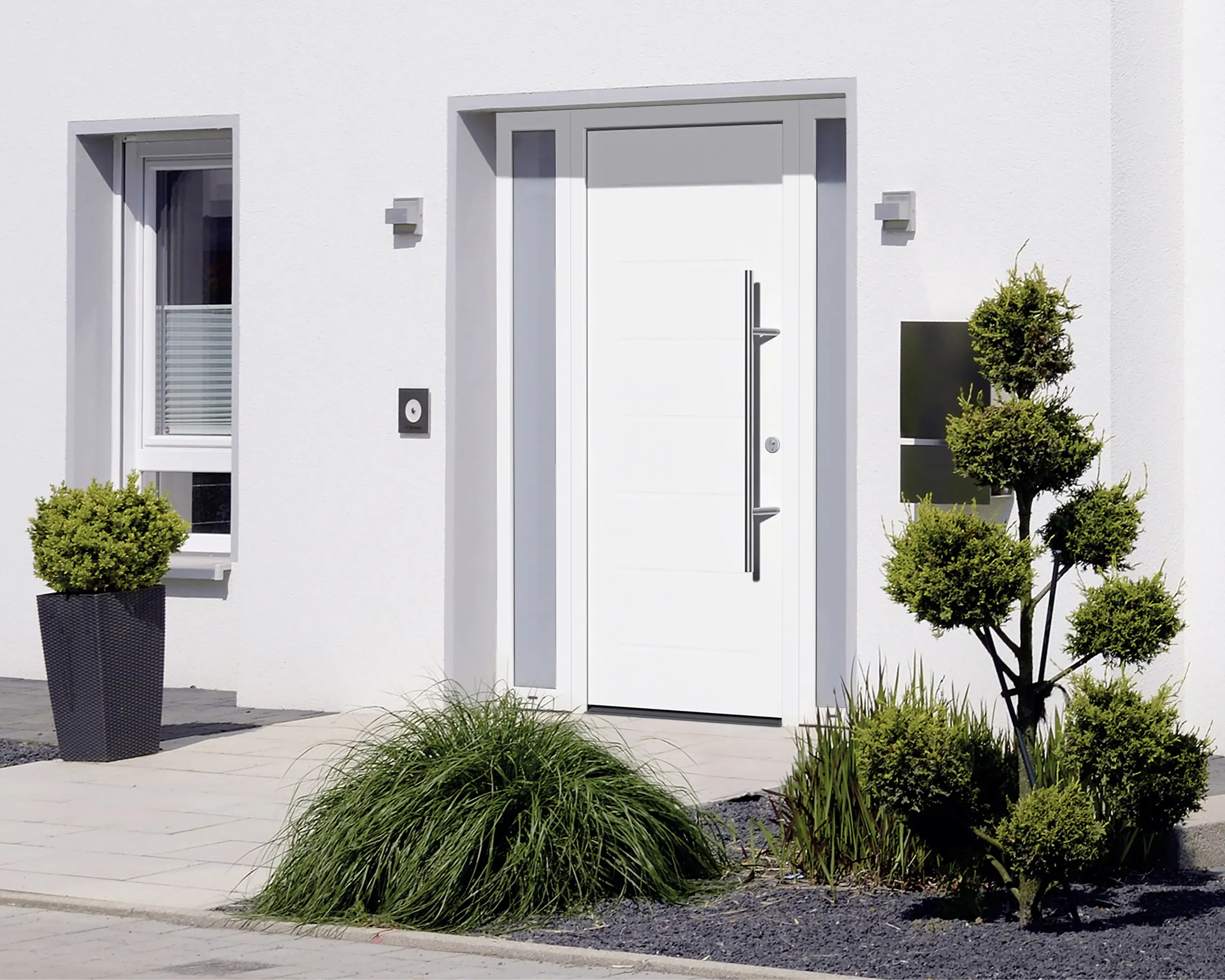 EcoStar Haustür ISOPRO Secur IPS 015 RC2 verkehrsweiß 110 x 210 cm