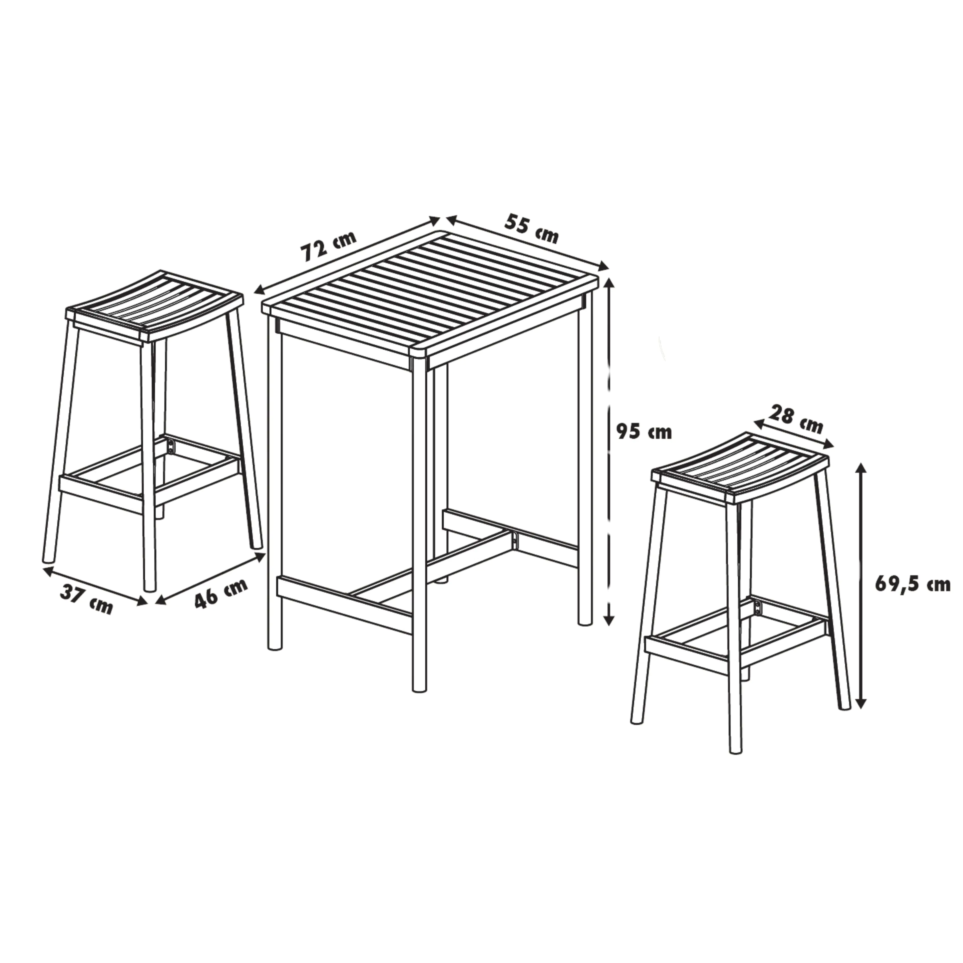 Primaster Bar-Set Salo Eucalyptusholz Primaster Bar-Set Salo Eucalyptusholz