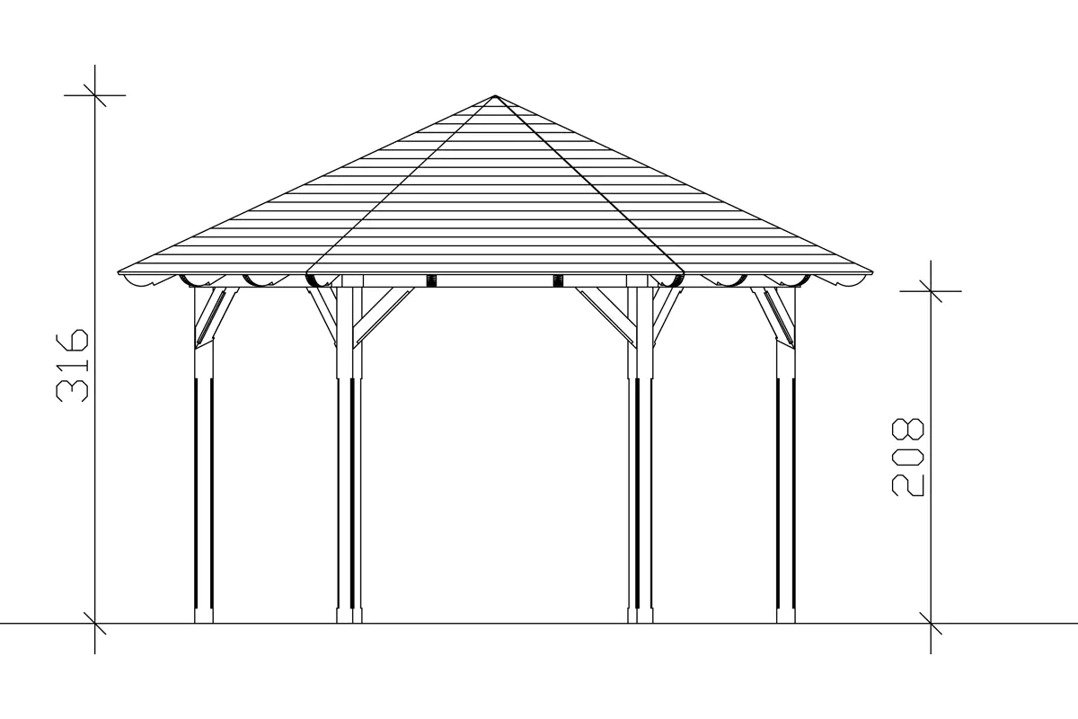 SKAN HOLZ Pavillon Colmar 3 Douglasie, lasiert in Nussbaum
