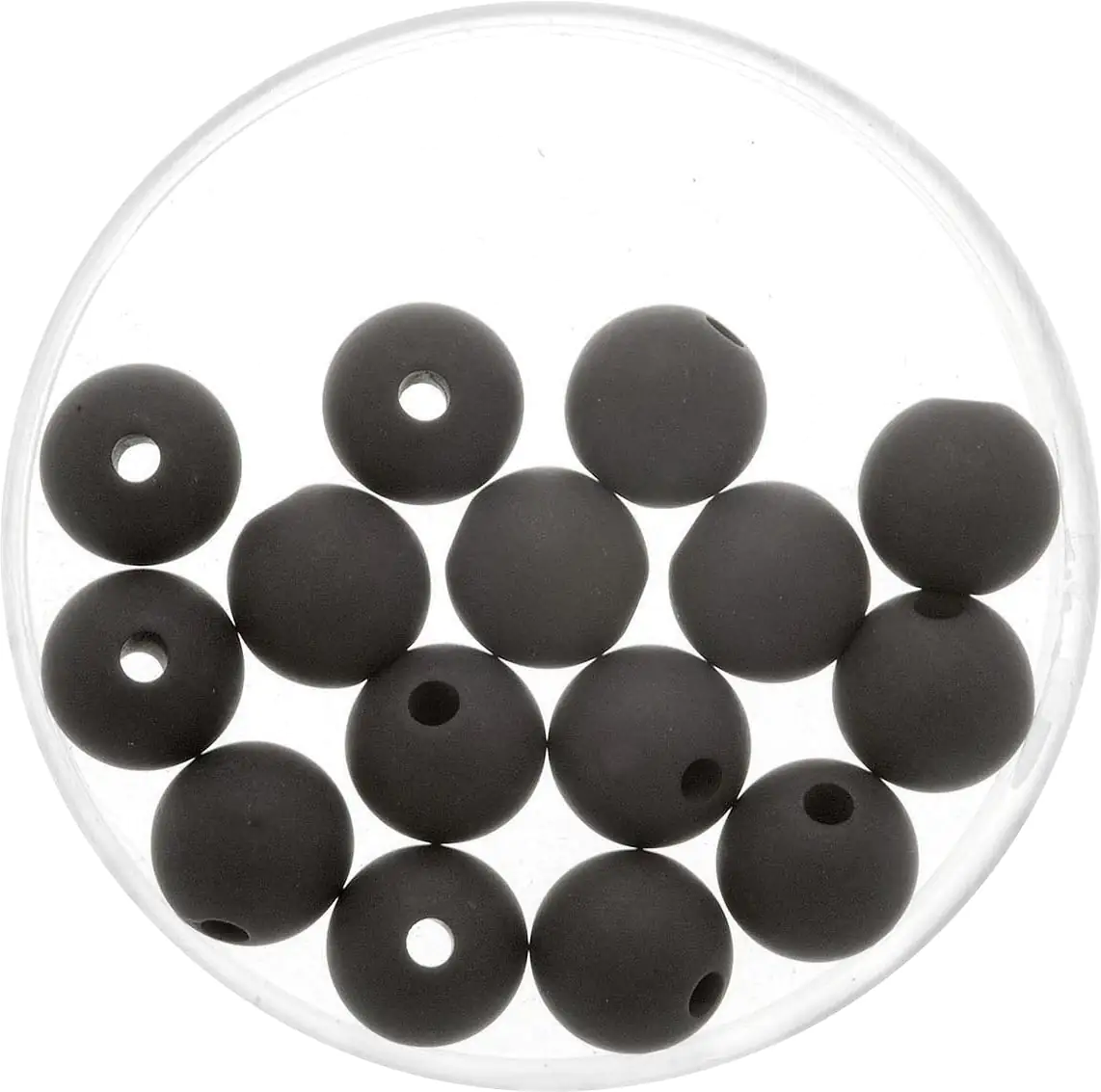 Glorex Perle Polaris 8 mm 15 Stück, matt schwarz