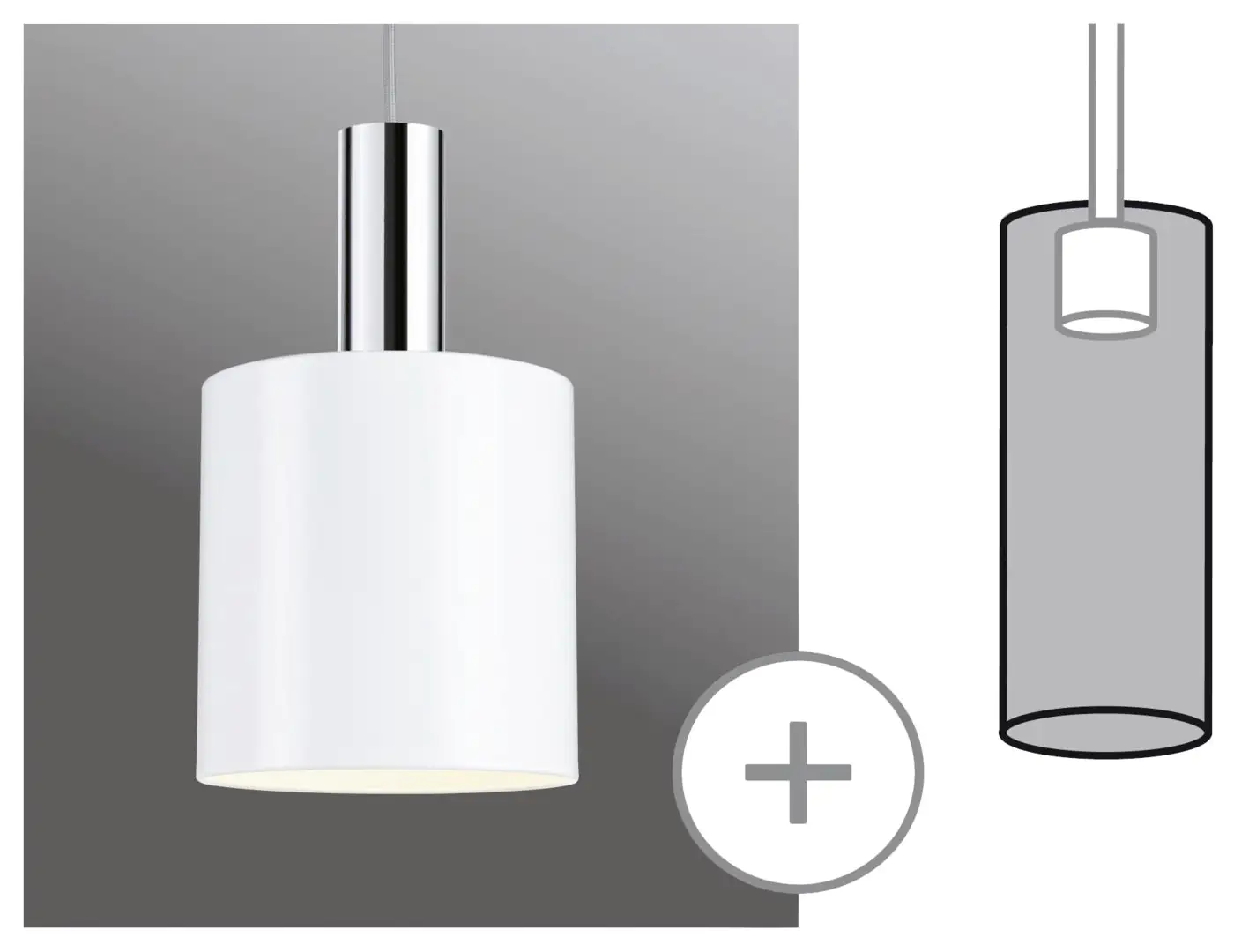 Paulmann URail Lampenschirm Tallis 2Easy weiß matt 16 x 17 cm