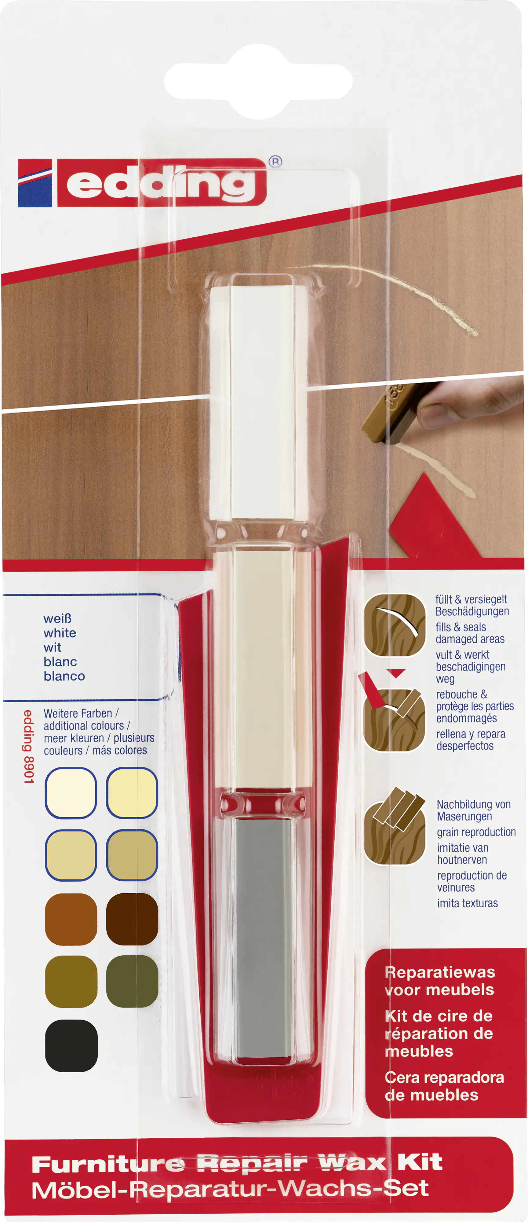 Edding Möbel-Reparaturwachs-Set 8901 weiß Edding Möbel-Reparaturwachs-Set 8901 weiß