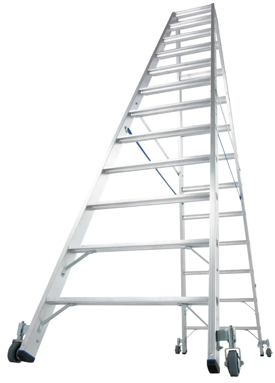 Krause Aluminium-Doppelleiter STABILO fahrbar 4,35 m