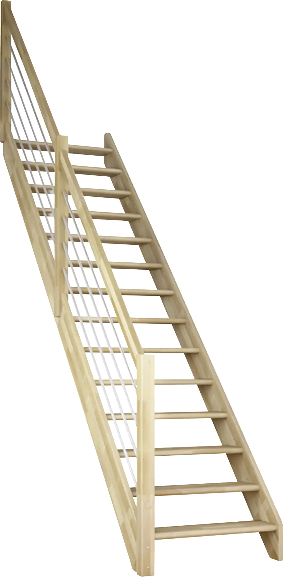 Dolle Raumspartreppen Paris gerade Buche versiegelt inkl. Geländer