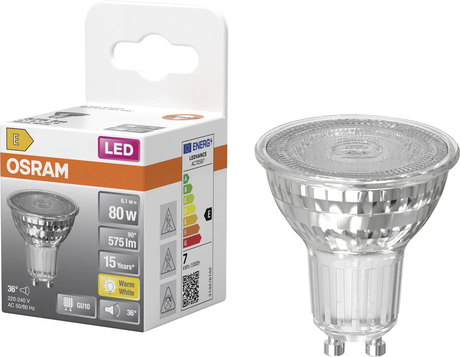 Osram LED Leuchtmittel GU10 Star PAR16 36° 6,1W warmweiß