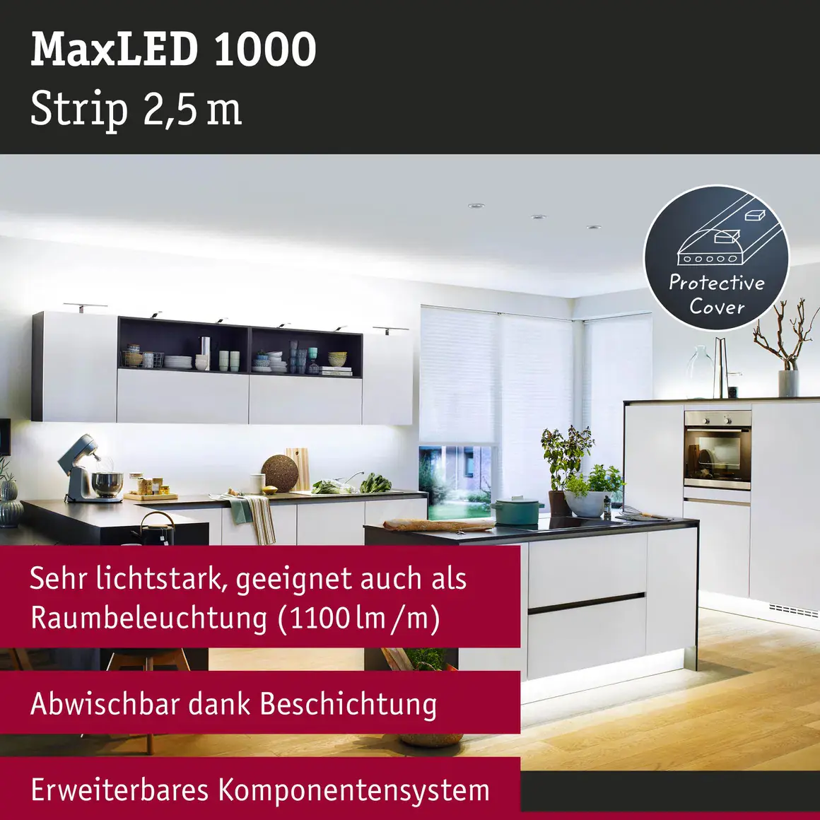 Paulmann LED-Streifen MaxLED 2,5 m 29 W kaltweiß silber dimmbar